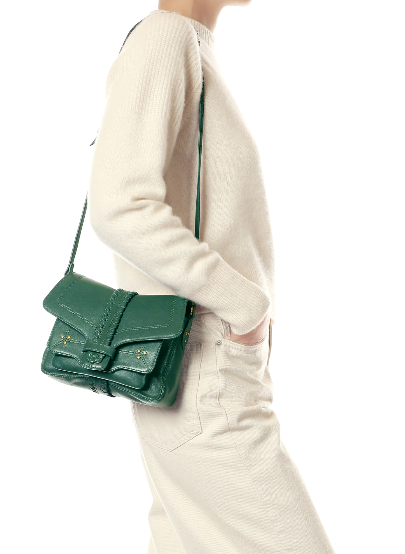Sac épaule en cuir grainé JÉRÔME DREYFUSS Vert