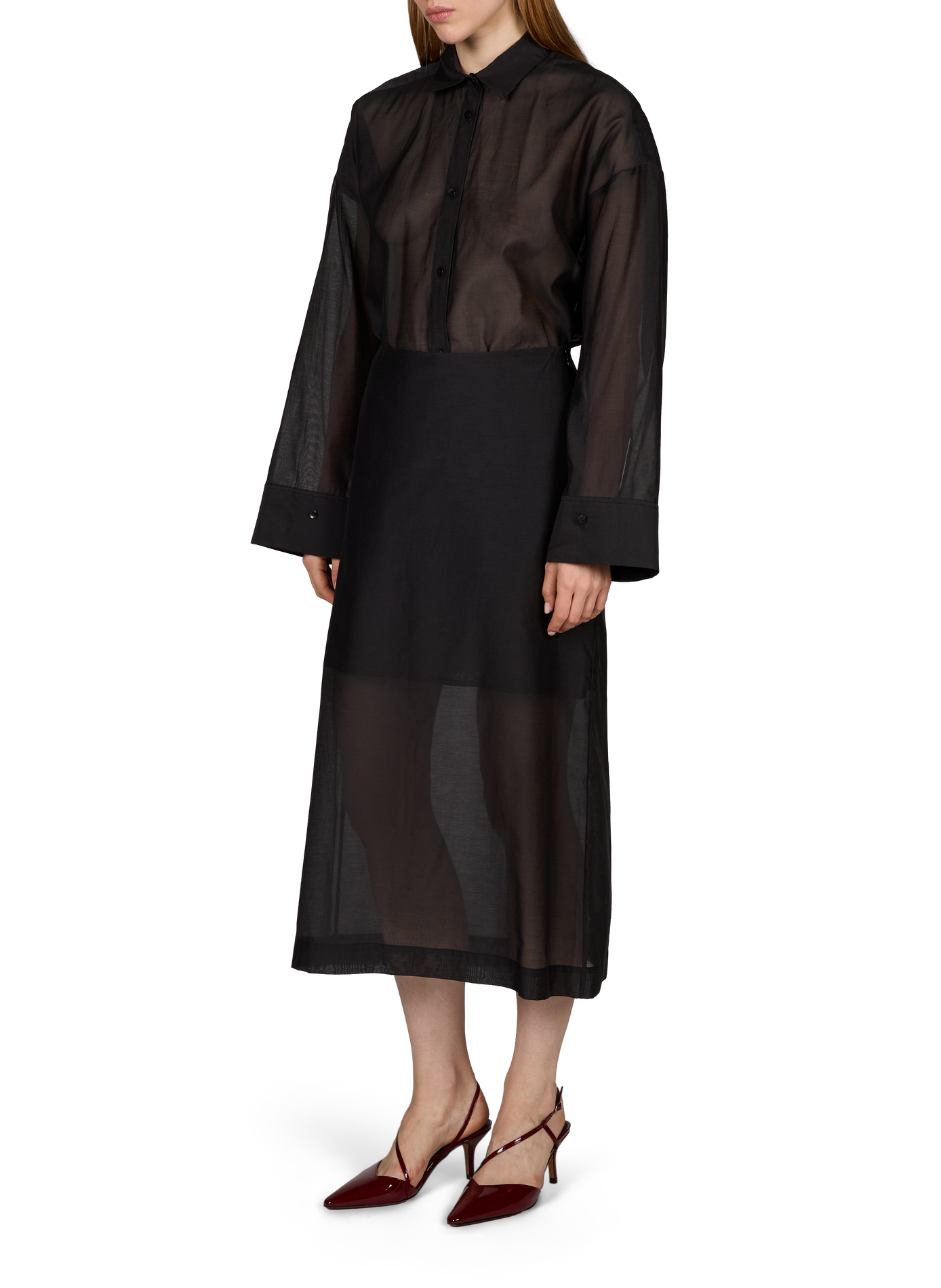 Oversize Hemd von Derris aus Baumwolle und Seide BY MALENE BIRGER Schwarz