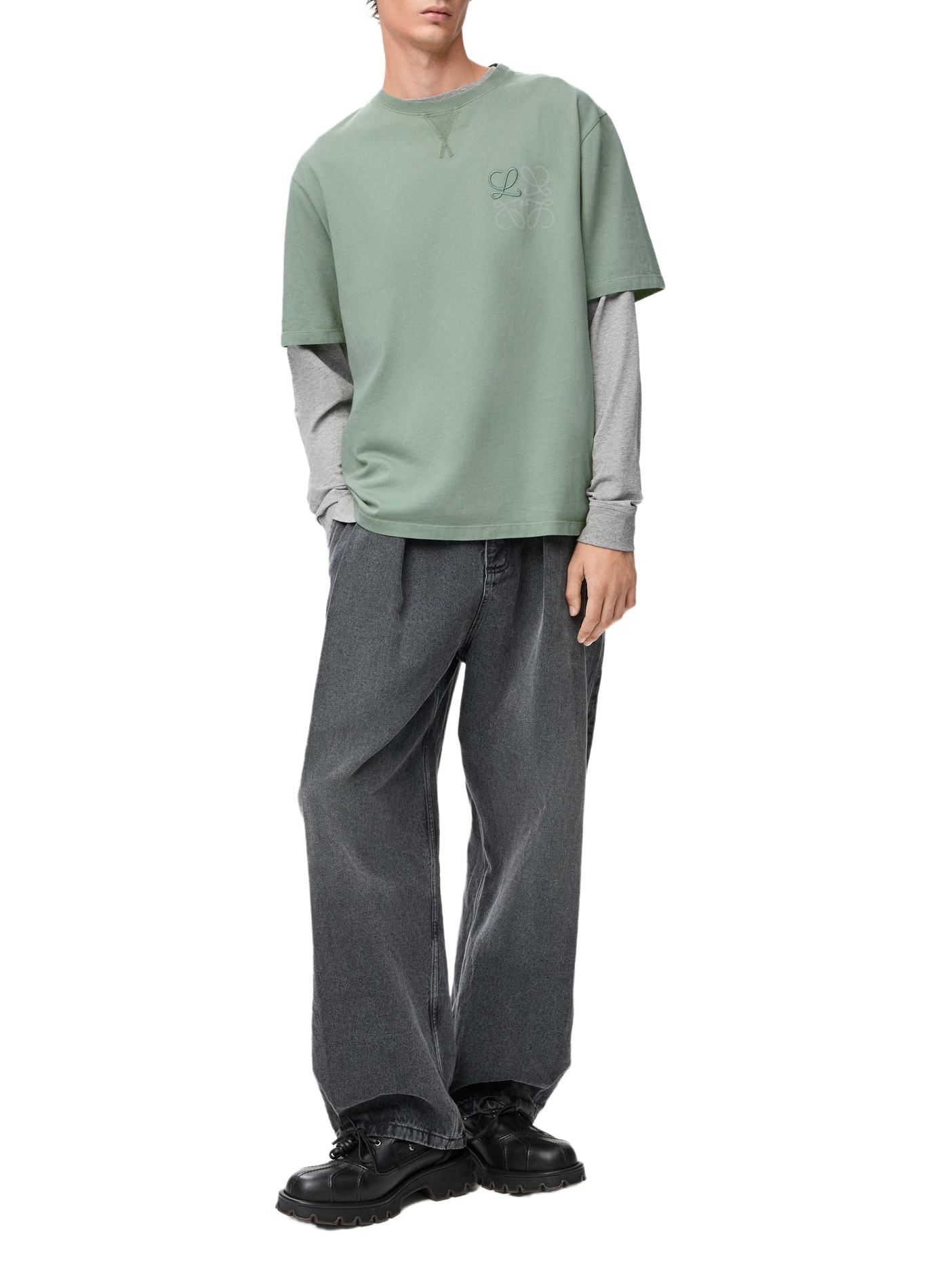 T-Shirt mit kurzen Ärmeln aus Baumwolle in Übergröße LOEWE Grun