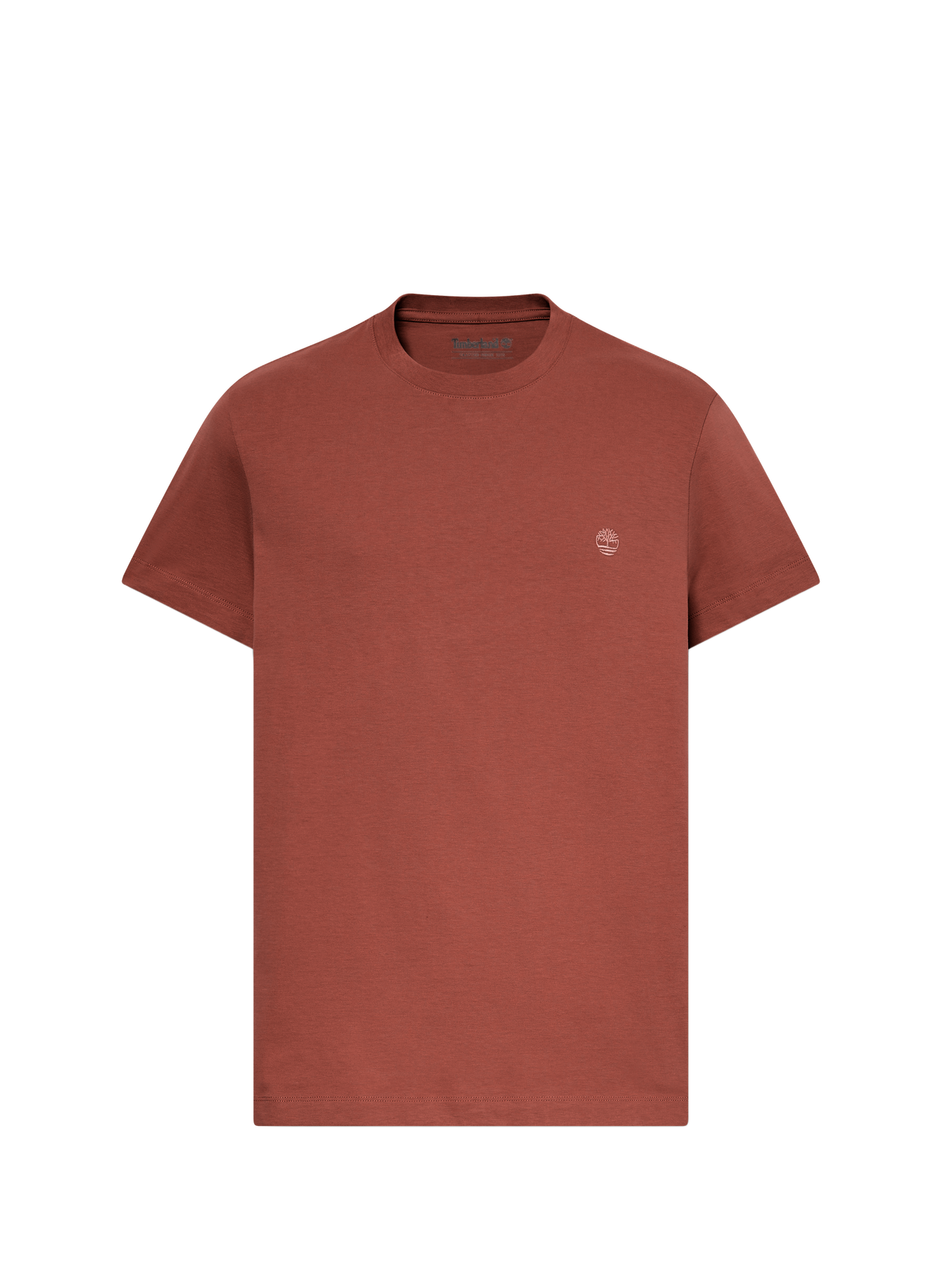 Gerader T-Shirt mit gesticktem Logo aus Baumwolle TIMBERLAND Braun