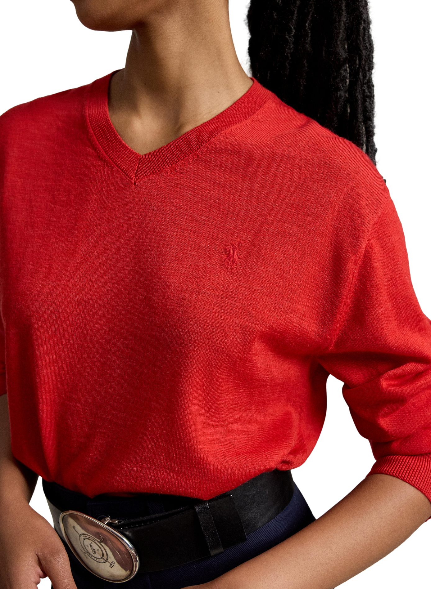 Straight V-neck wool jumper POLO RALPH LAUREN Red