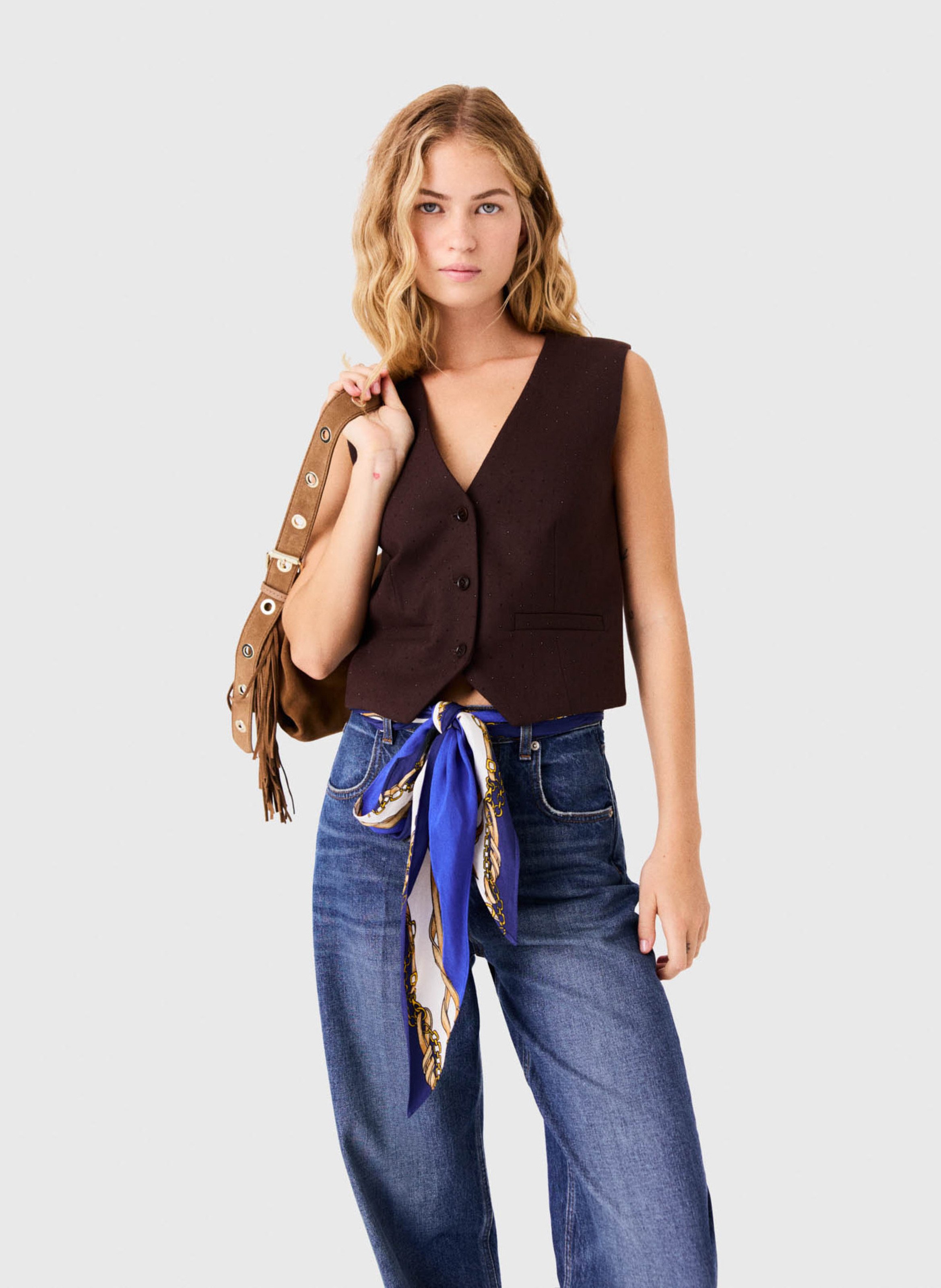 Jean barrel en coton MAJE Bleu