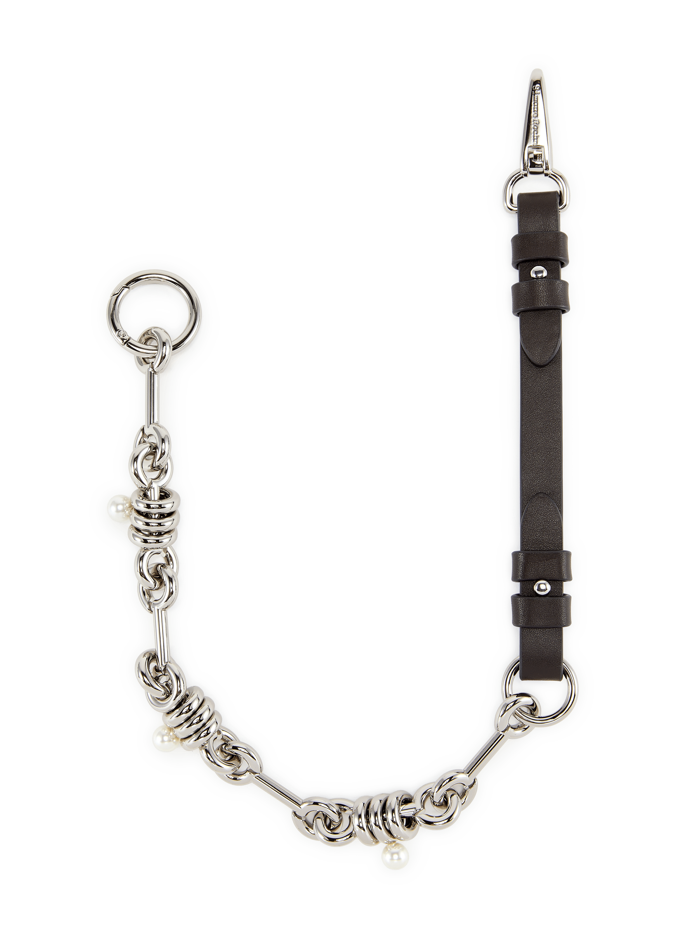 Chain Wallet with Stacked Beaded Bridle Links SIMONE ROCHA Silver