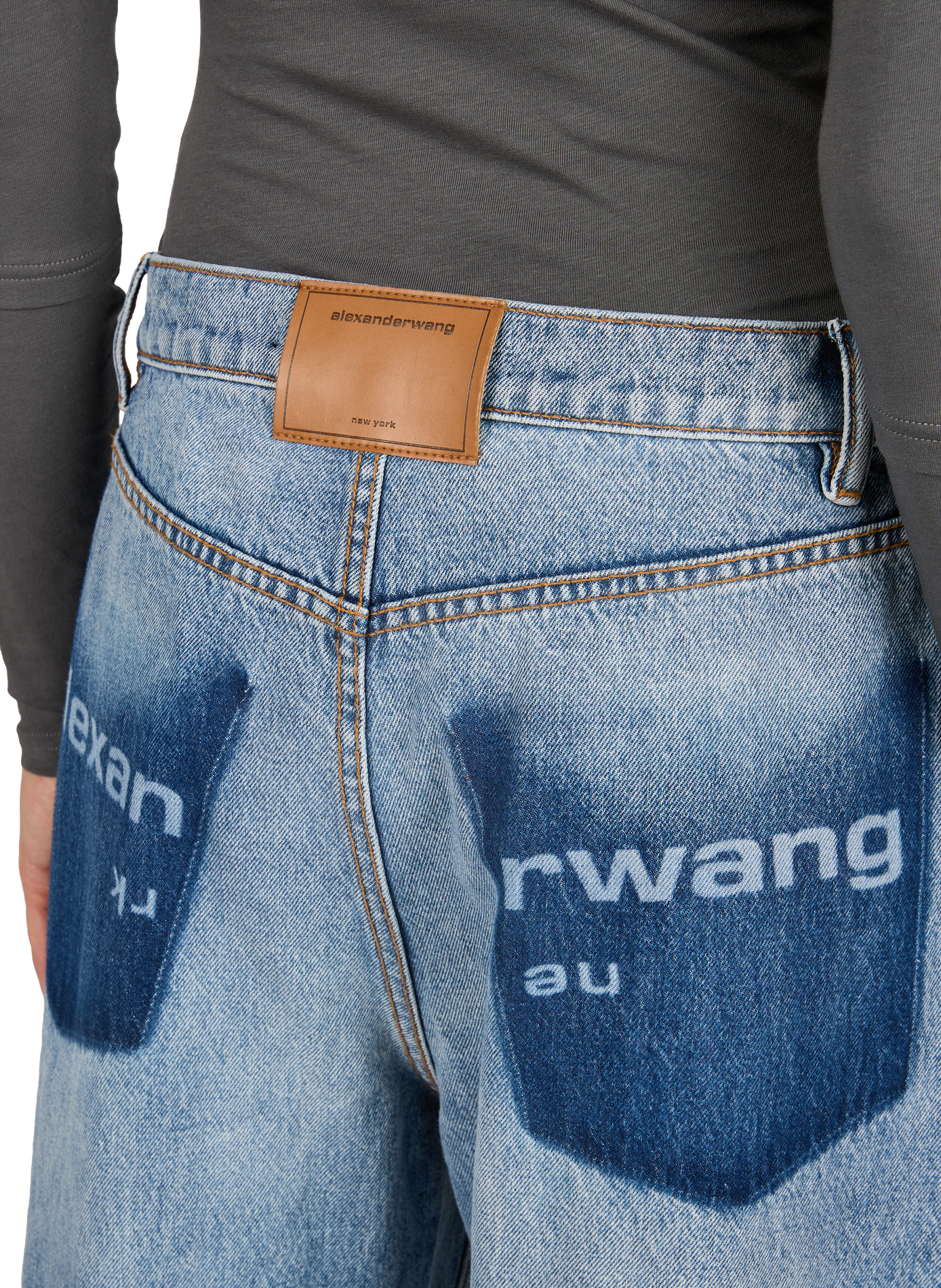 Rechte blauwe jeans van katoen ALEXANDER WANG Blauw