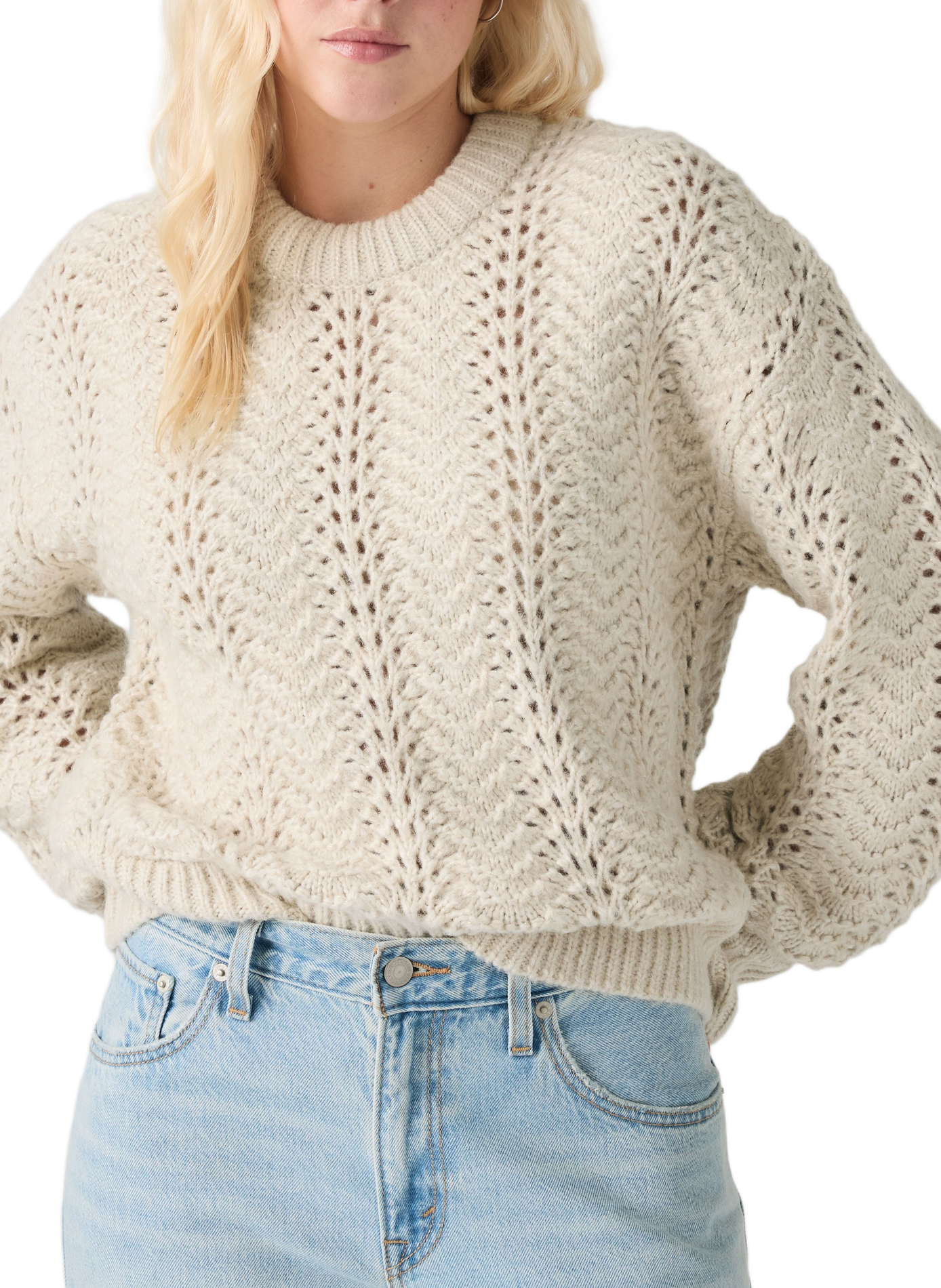 Gerader Rundhalsausschnitt-Pullover LEVI'S Weiss