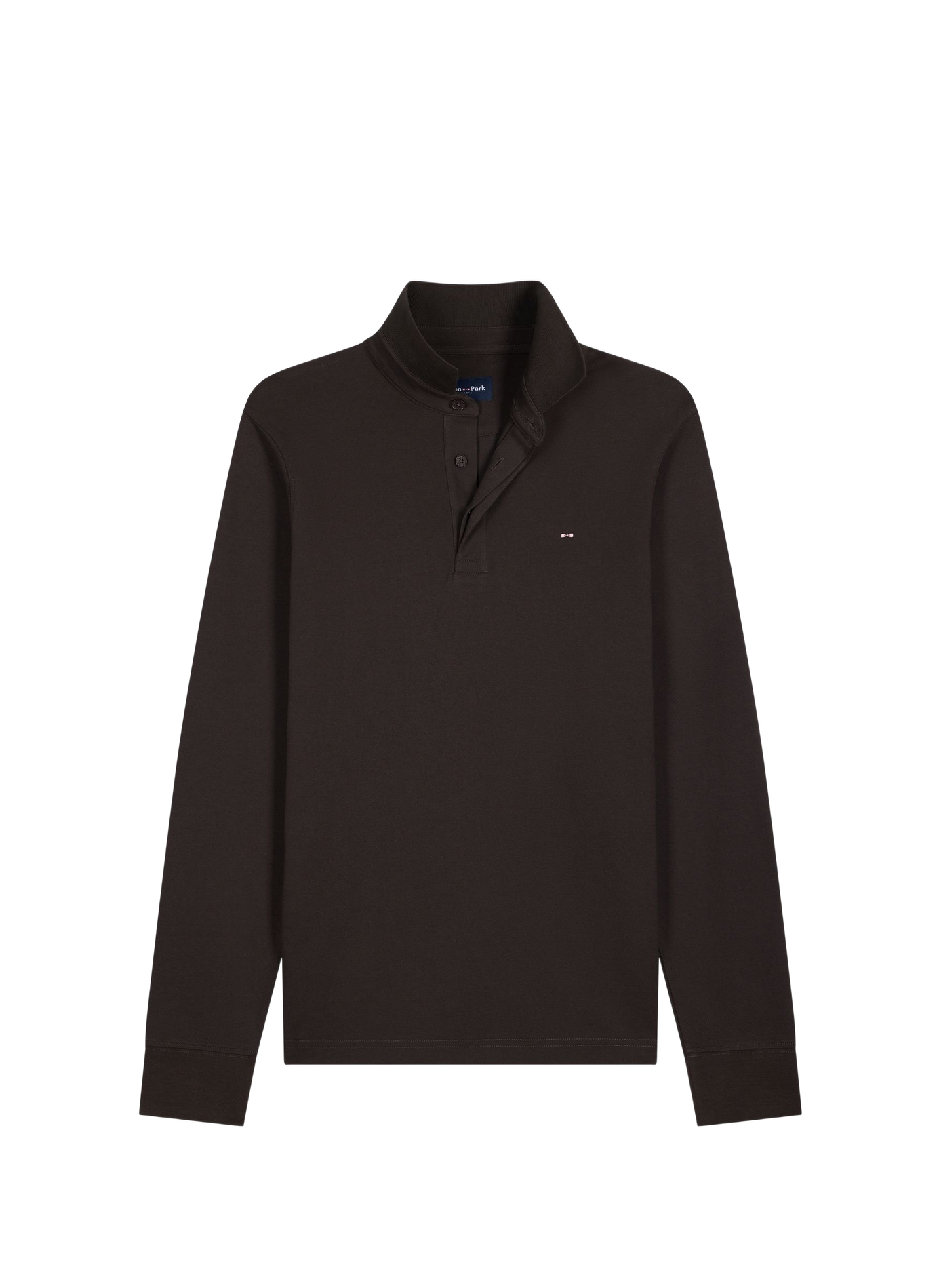 Polo manches longues en coton mélangé EDEN PARK Brown