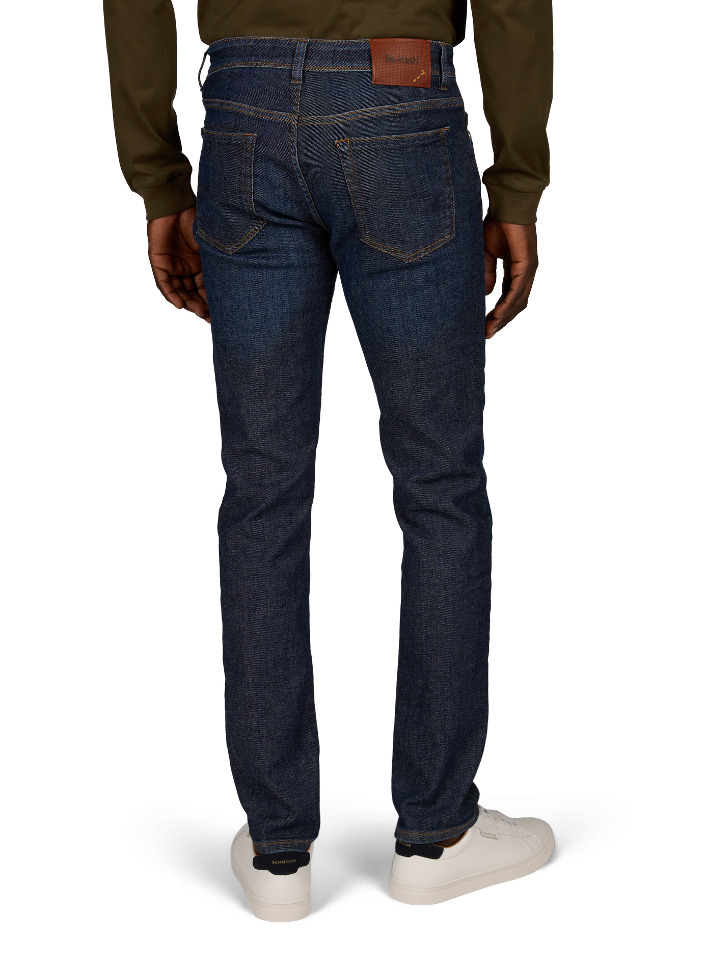 Straight leg cotton denim jeans RE HASH Blue