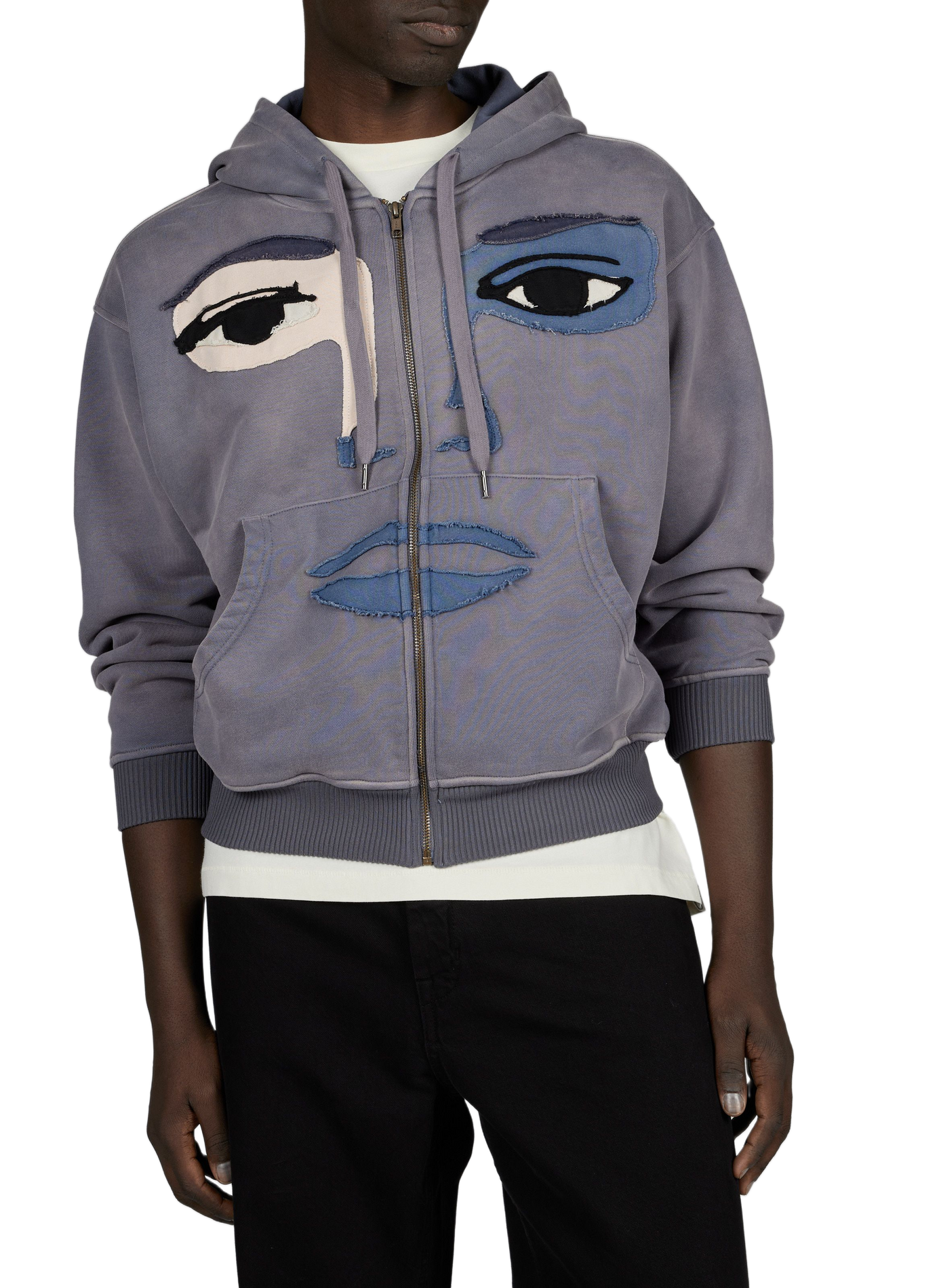 Rechte hoodie van katoen met print KIDSUPER Paars