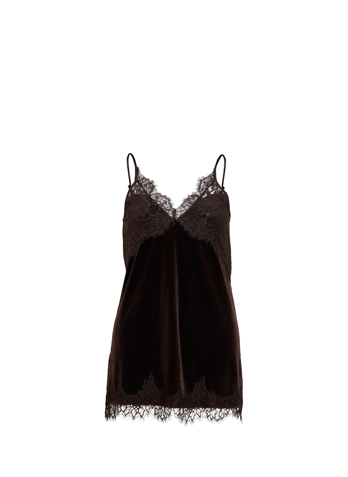 Straight velvet camisole VILA Brown