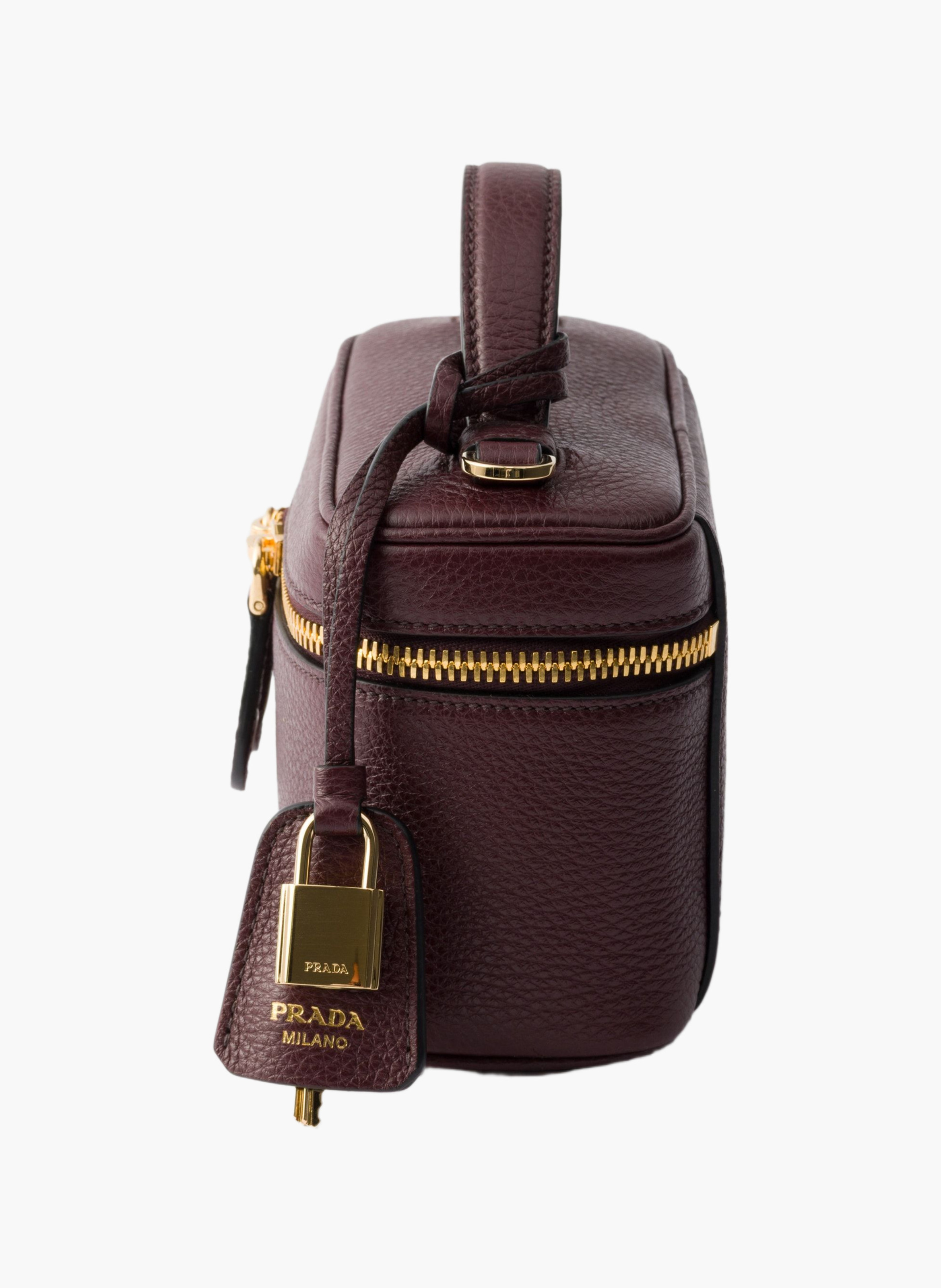 Mini sac en cuir PRADA Rouge