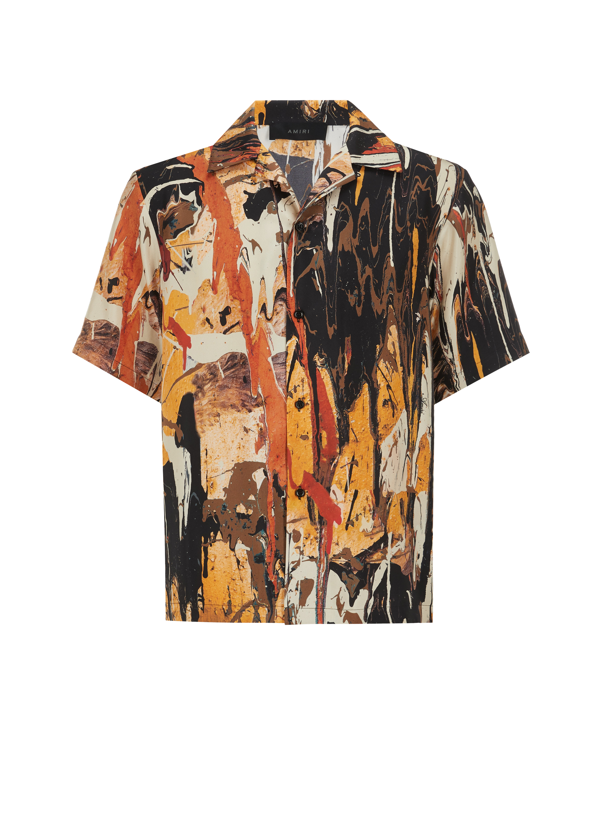 Chemise bowling Paint Splatter en soie