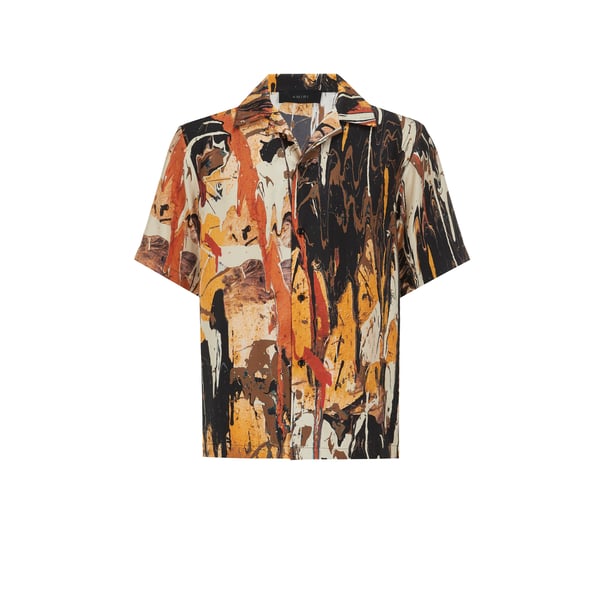 Chemise bowling Paint Splatter en soie