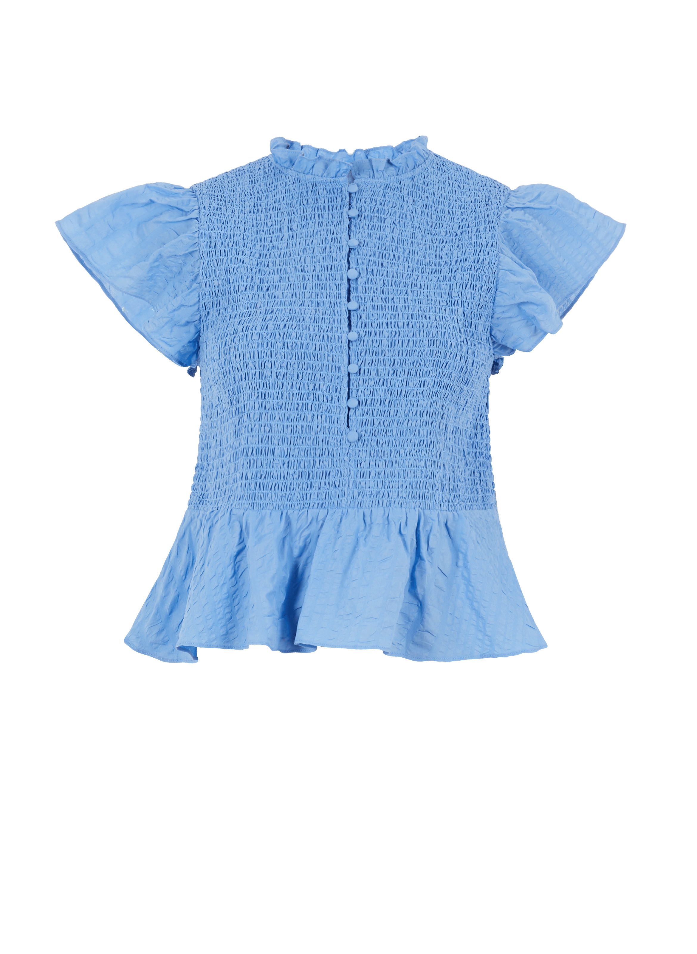 BAUM UND PFERDGARTEN Smocked organic cotton top Blue