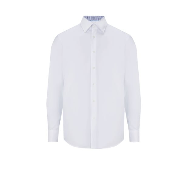 Chemise slim en popeline de coton