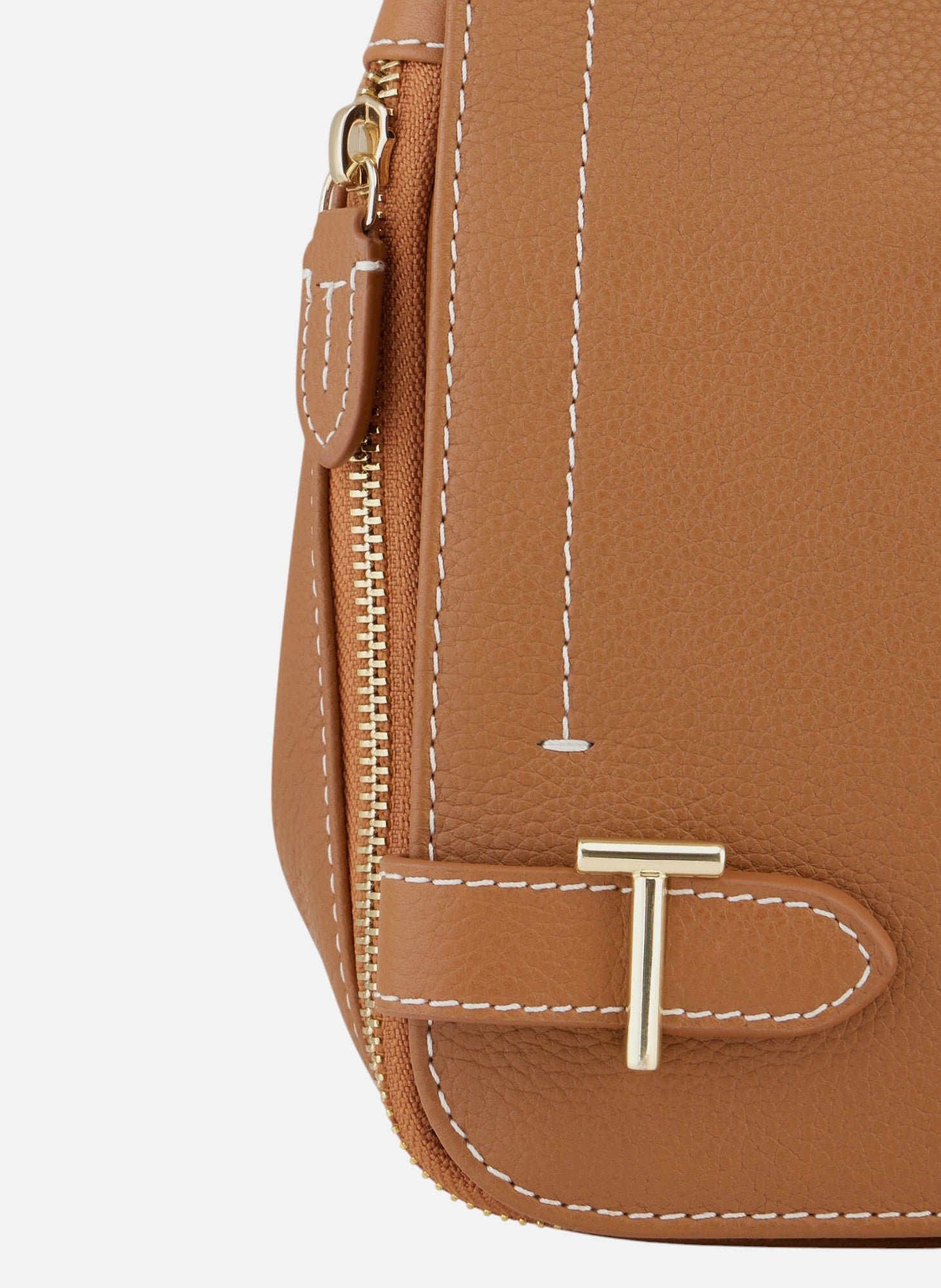 Sac bandoulière moyen modèle simone en cuir grainé LE TANNEUR Marron