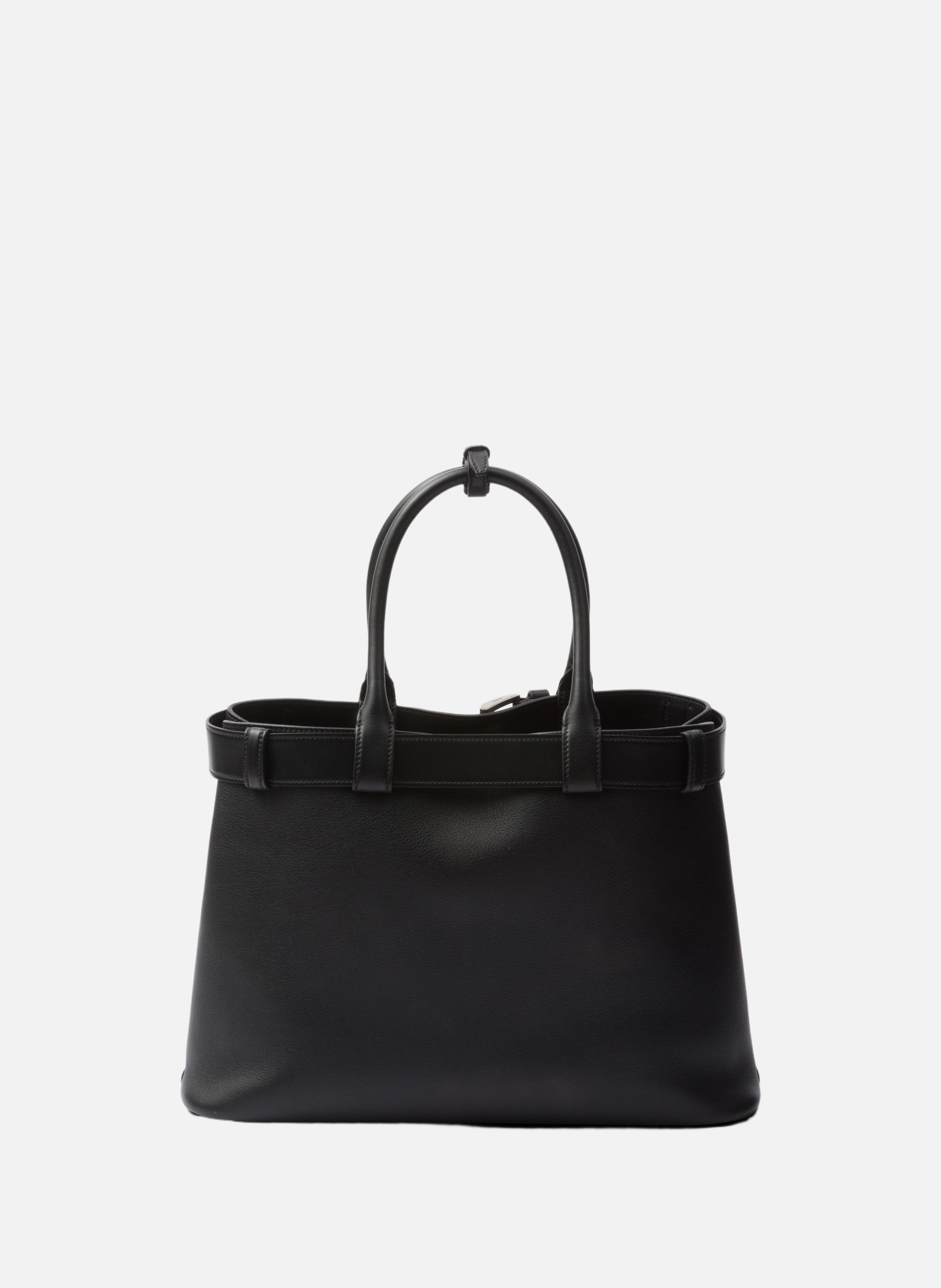Grand sac à main prada buckle en cuir avec ceintur PRADA Noir