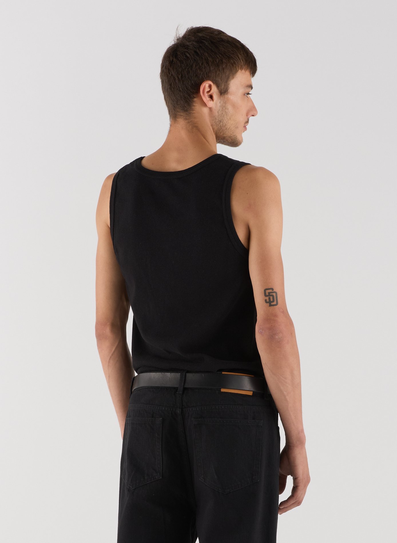 Débardeur droit col rond en coton SAISON 1865 Noir