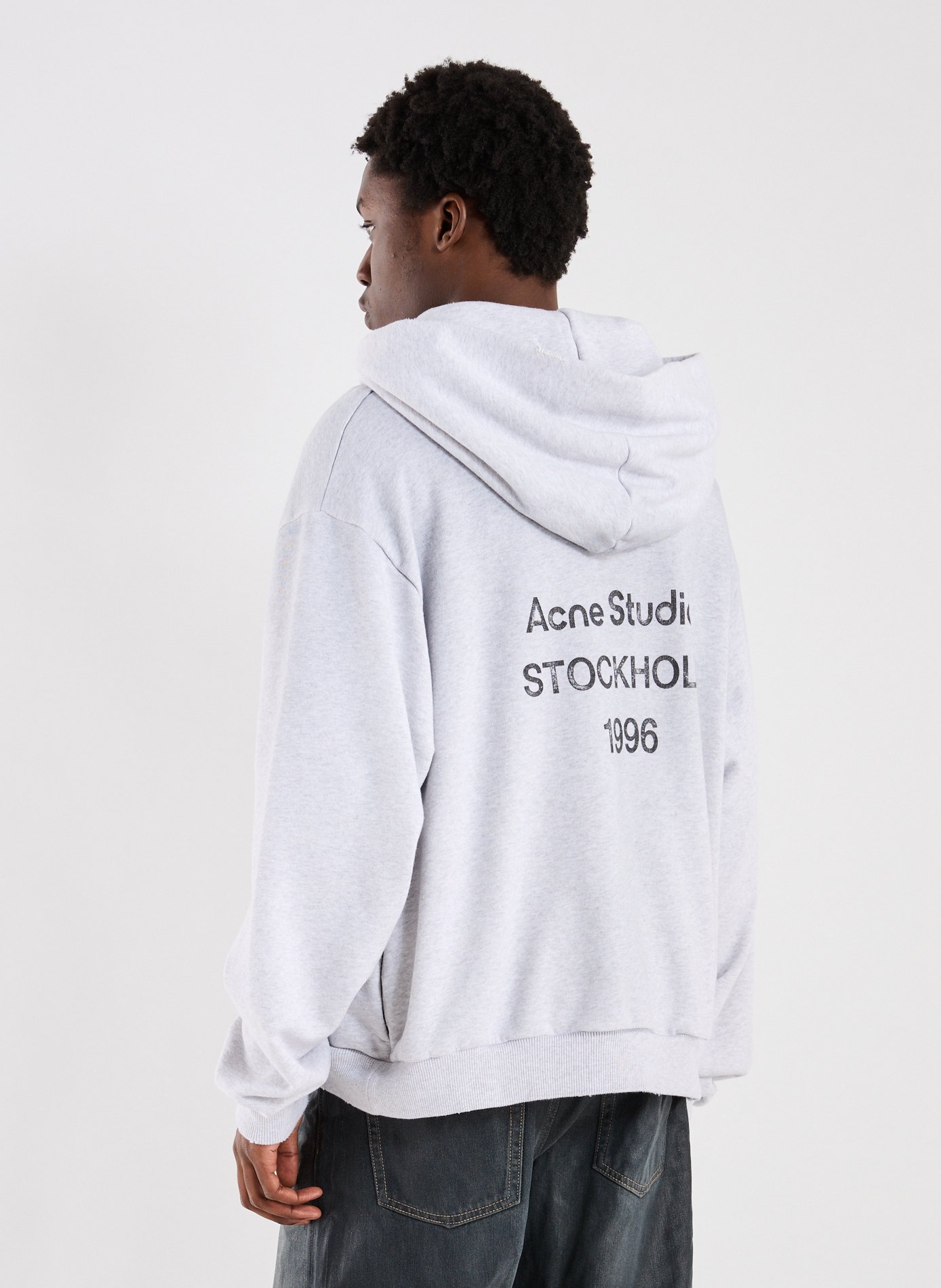 Hoodie en coton mélangé ACNE STUDIOS Gris