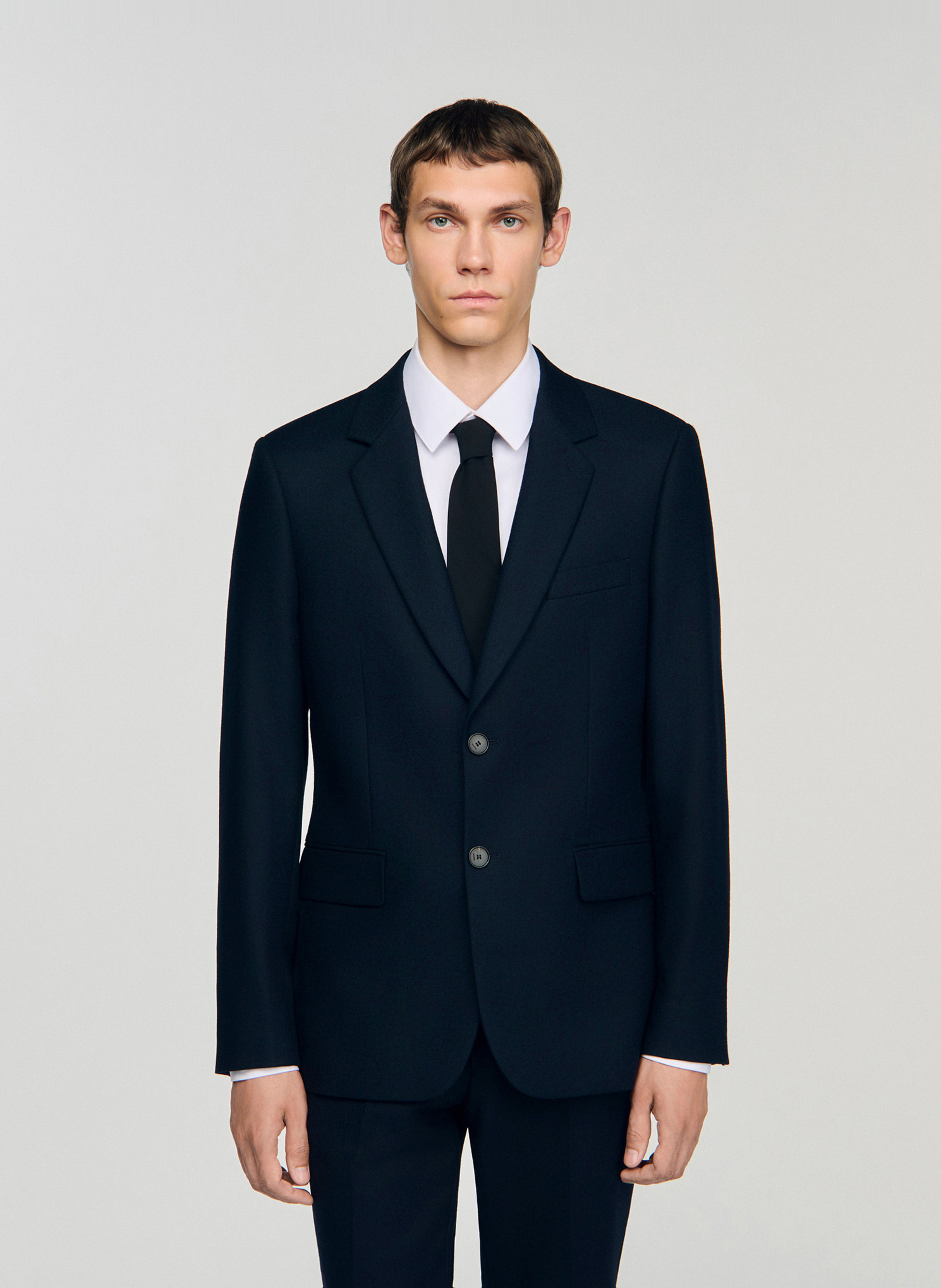 Veste ajustée en laine SANDRO Bleu