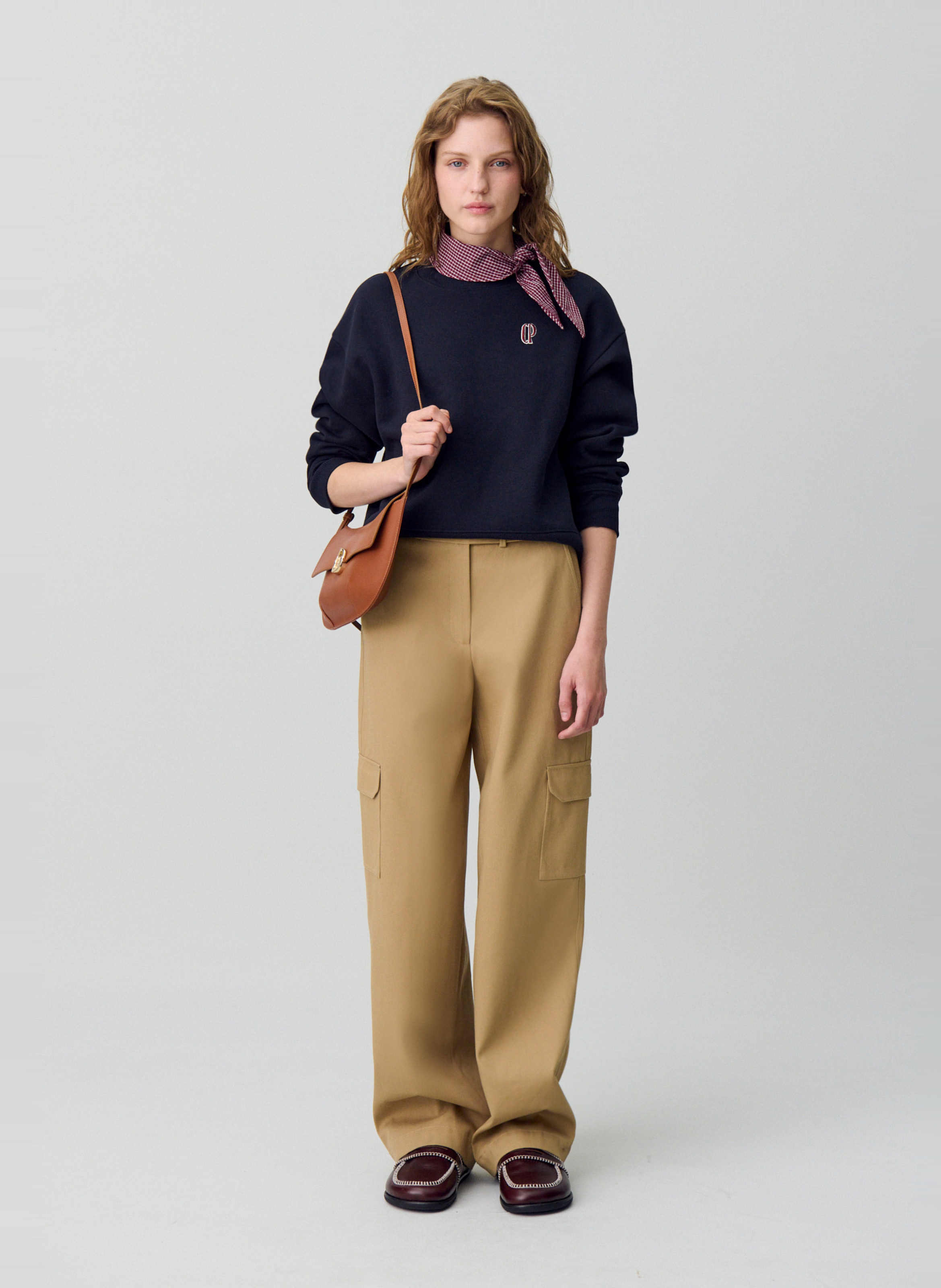 Sweat col rond en coton mélangé CLAUDIE PIERLOT Bleu