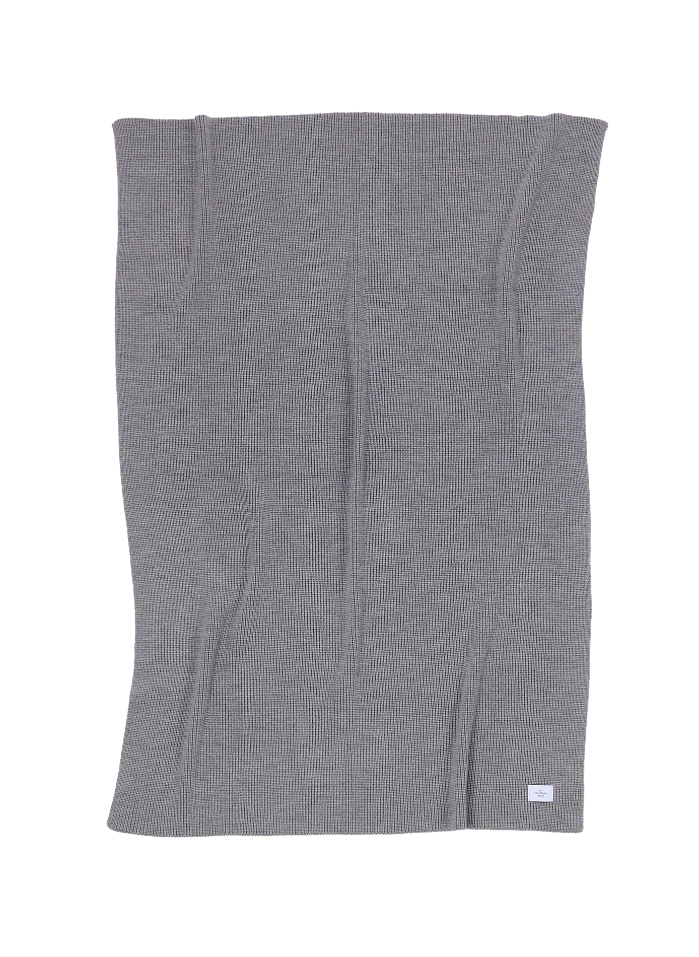 Plaid en laine mérinos AU PRINTEMPS PARIS Gris