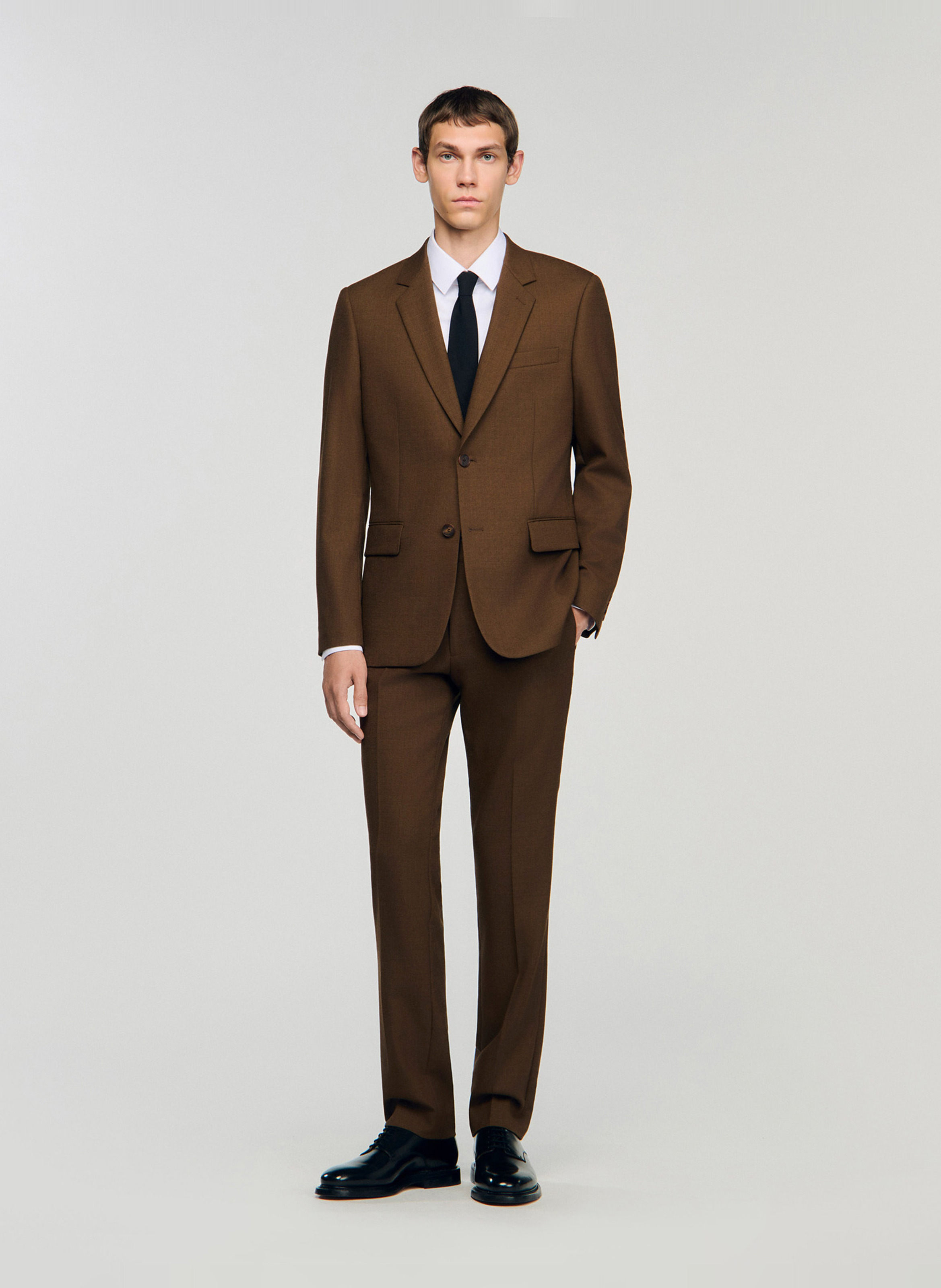 Veste costume droite unie SANDRO Beige