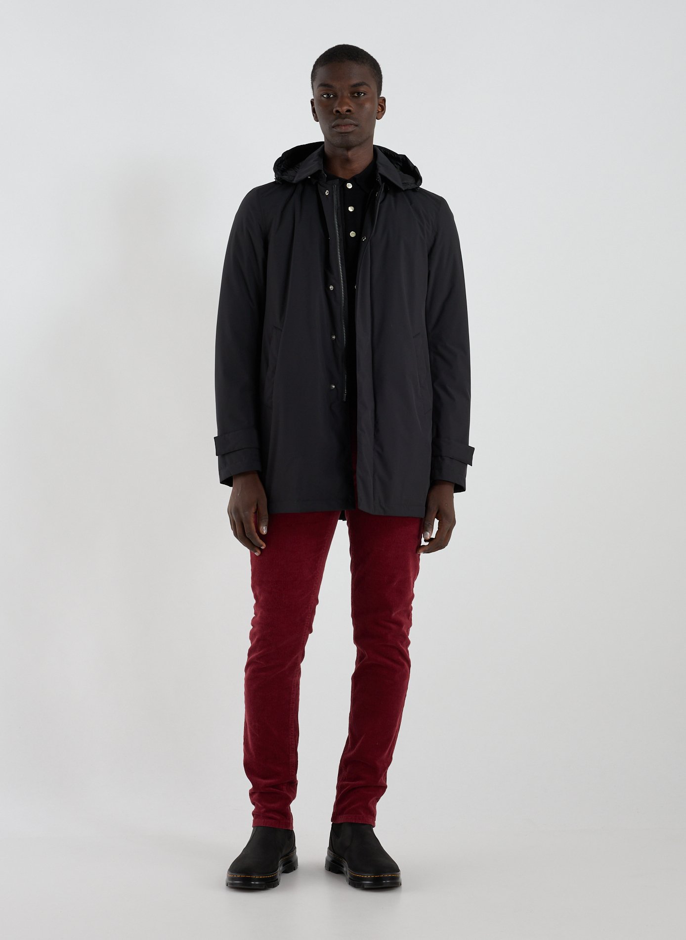 Hooded plain parka HERNO Grey