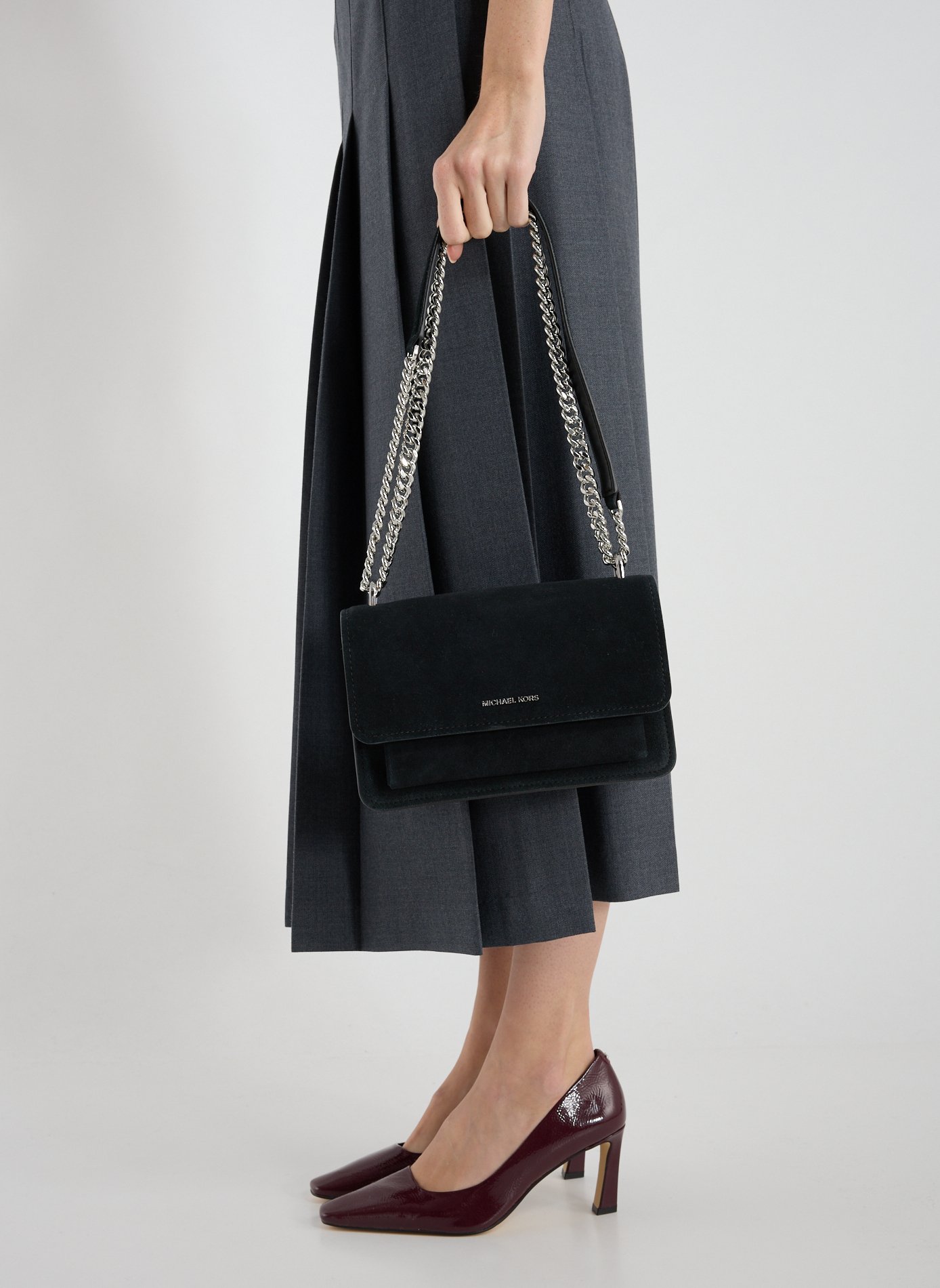 Petit sac bandoulière seau en cuir KARL LAGERFELD Noir