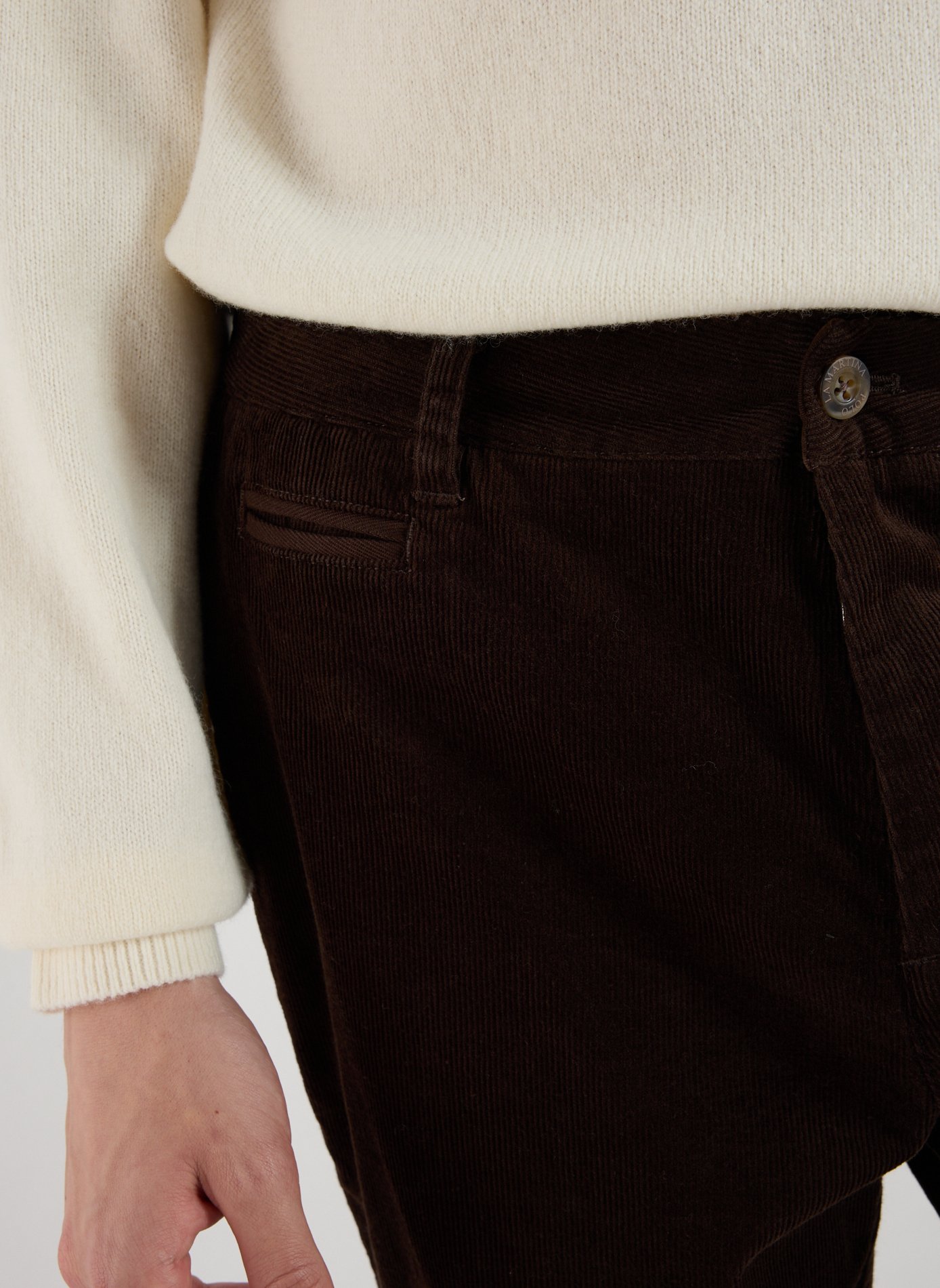 Straight corduroy pants in a cotton blend LA MARTINA Brown