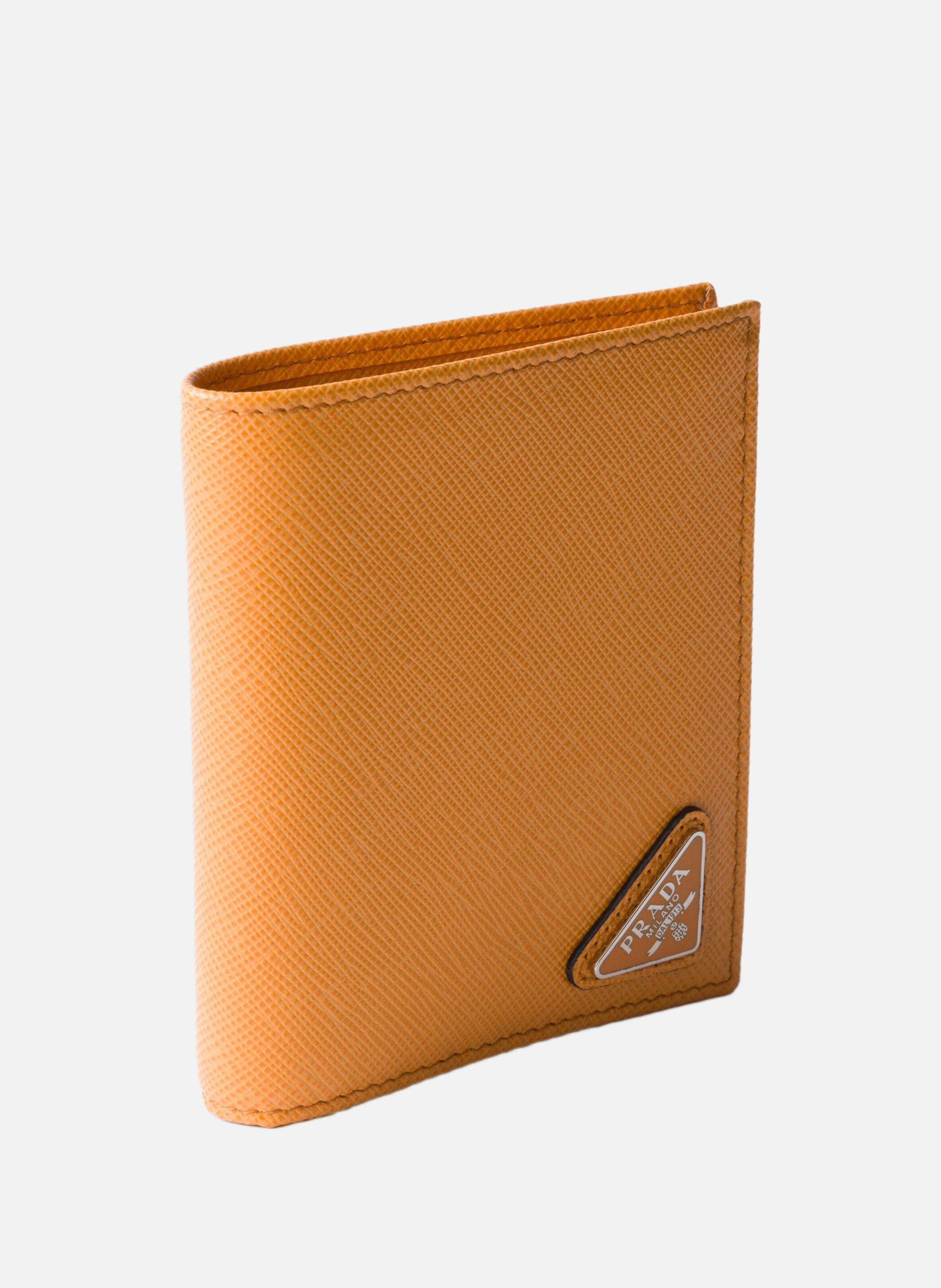 Portefeuille en cuir saffiano PRADA Orange