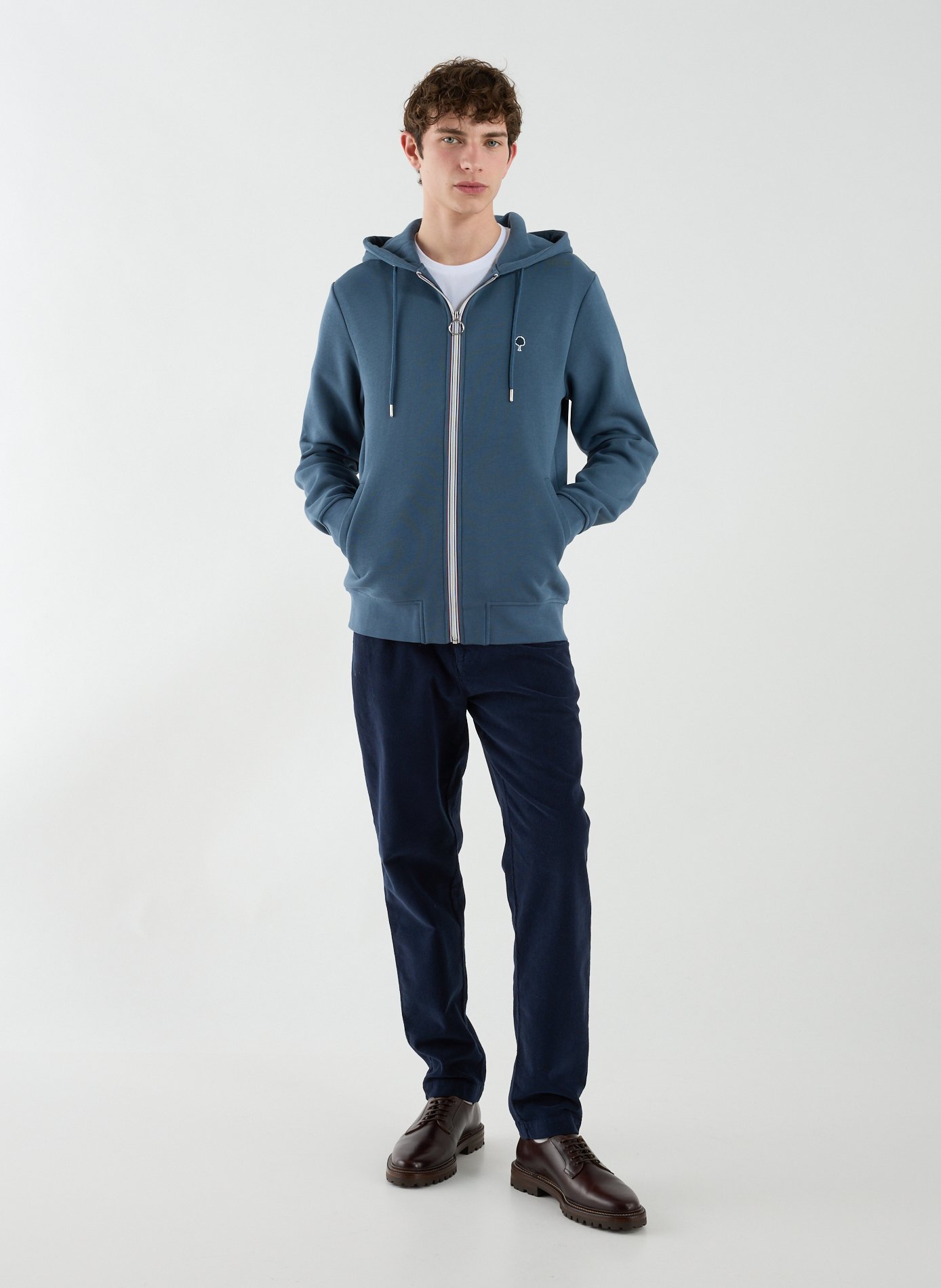 Hoodie in blended cotton FAGUO Blue