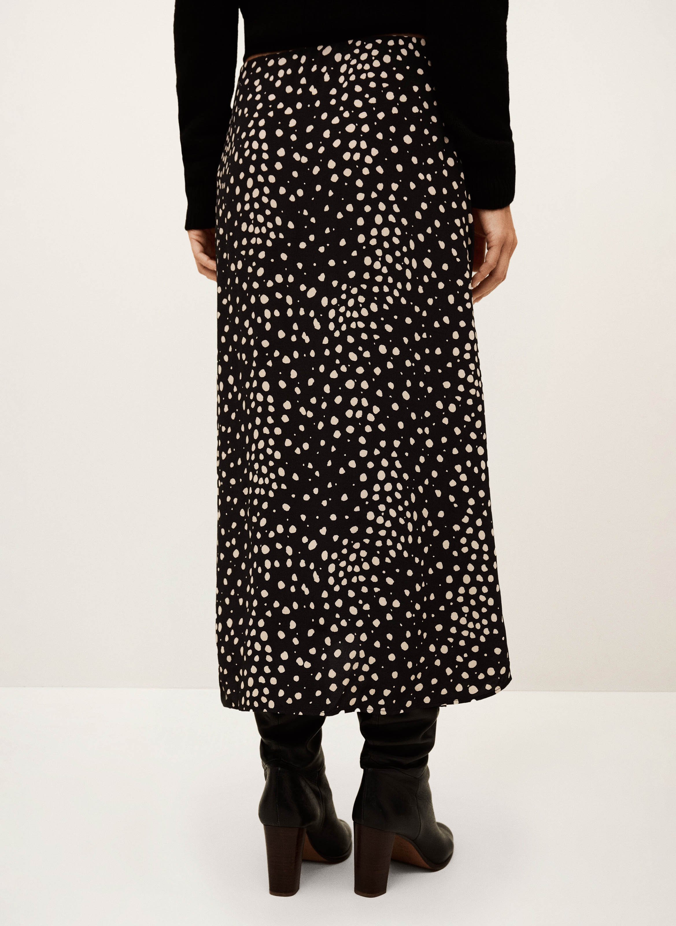 Jupe midi droite motif pois dopera BA&SH Bleu