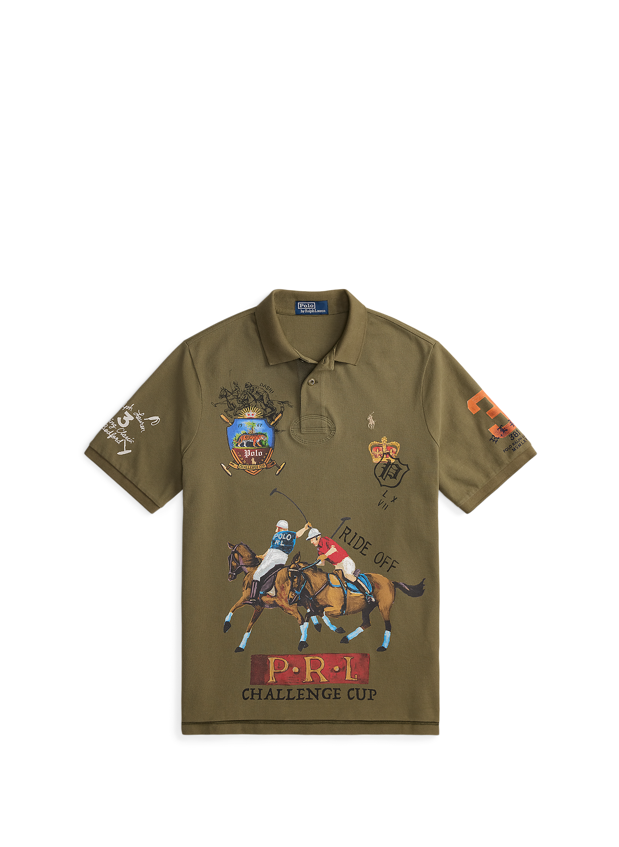 Printed short-sleeve cotton polo POLO RALPH LAUREN Green