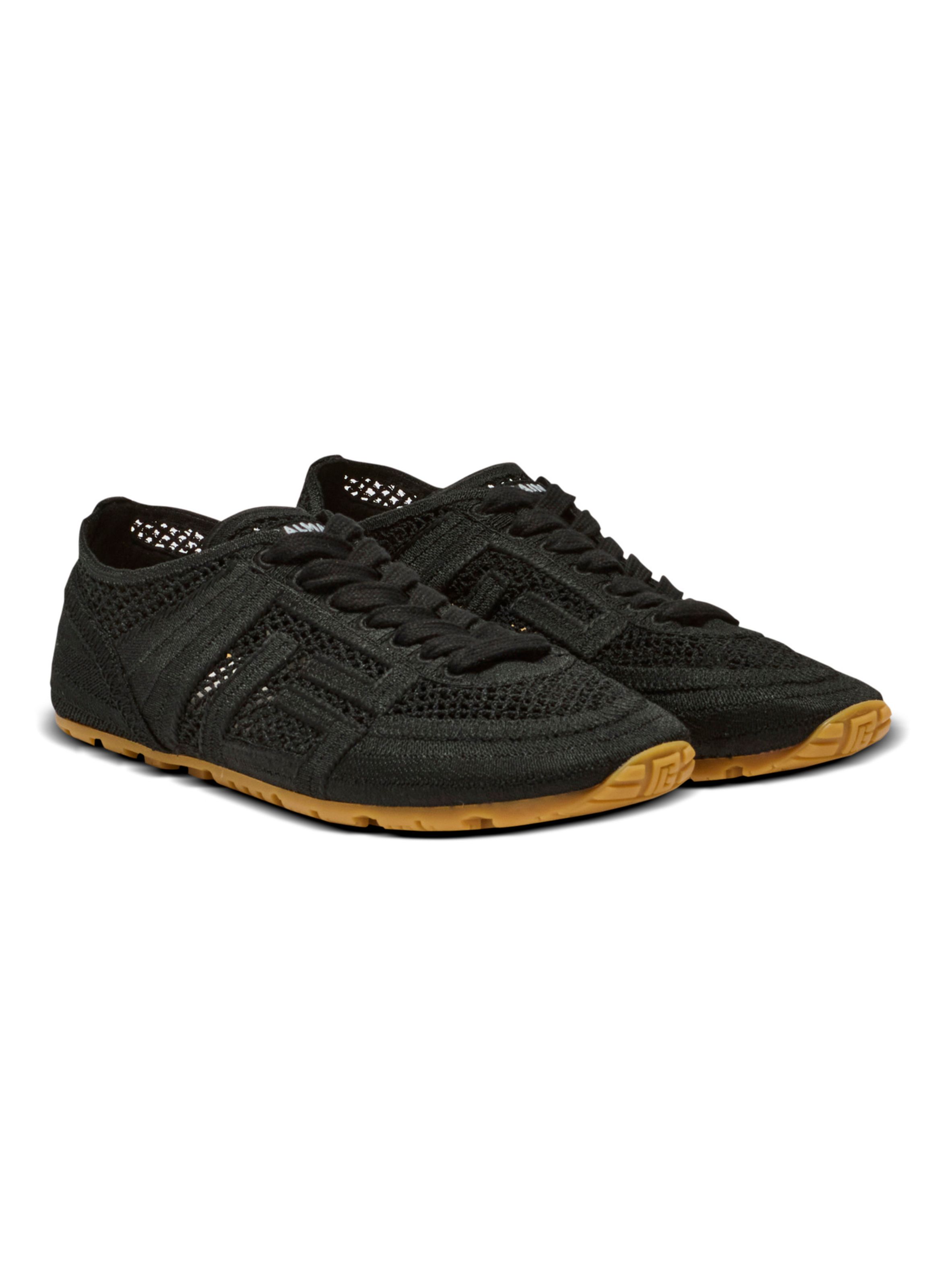 Baskets racer 45 en macramé BALMAIN Noir