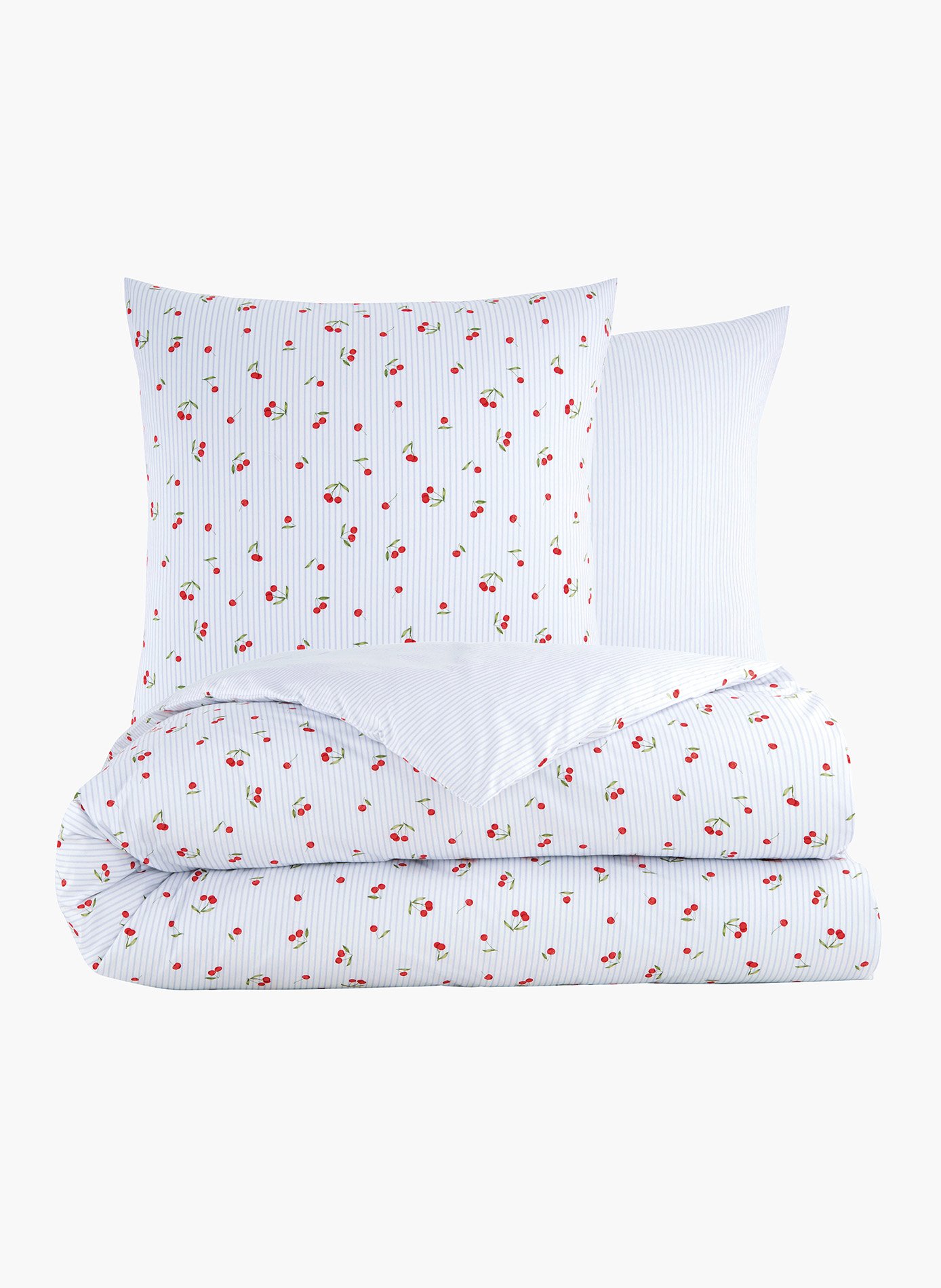 Pack housse de couette + taie(s) d'oreiller la cerise ANNE DE SOLENE Rouge