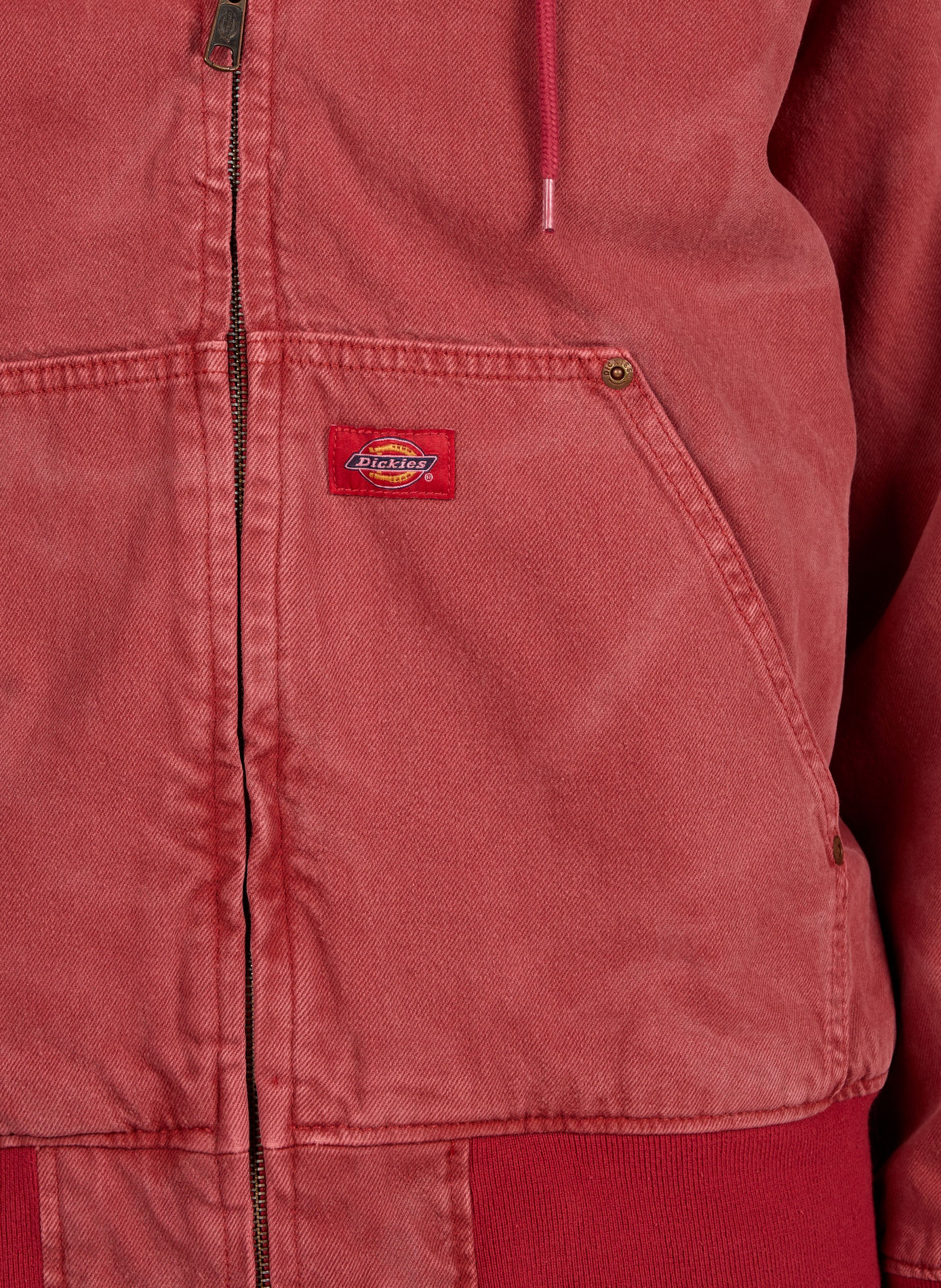 Hooded Cotton Cardigan DICKIES Red