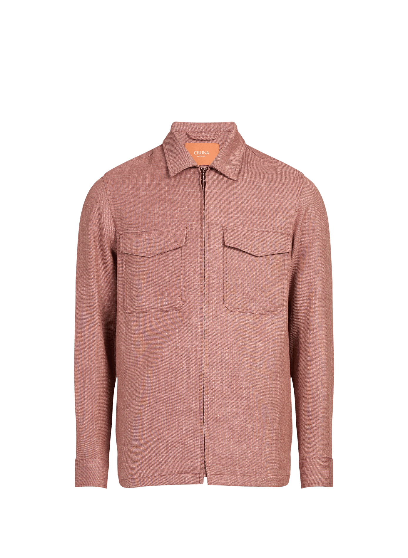 Veste légère droite en laine soie et lin CRUNA Vert