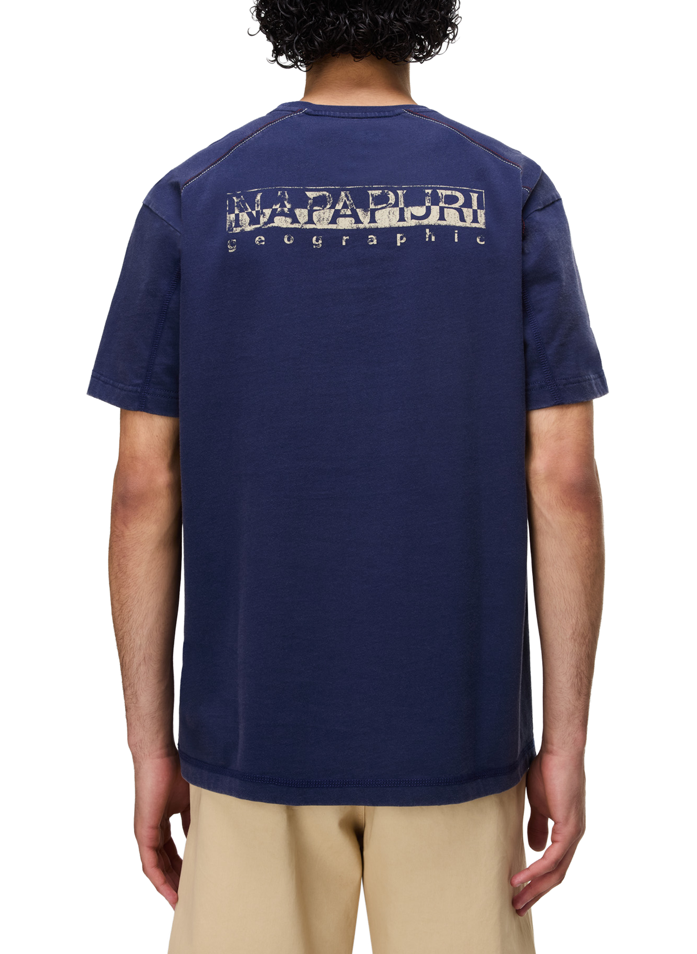 T-shirt droit imprimé Reflect en coton NAPAPIJRI Bleu