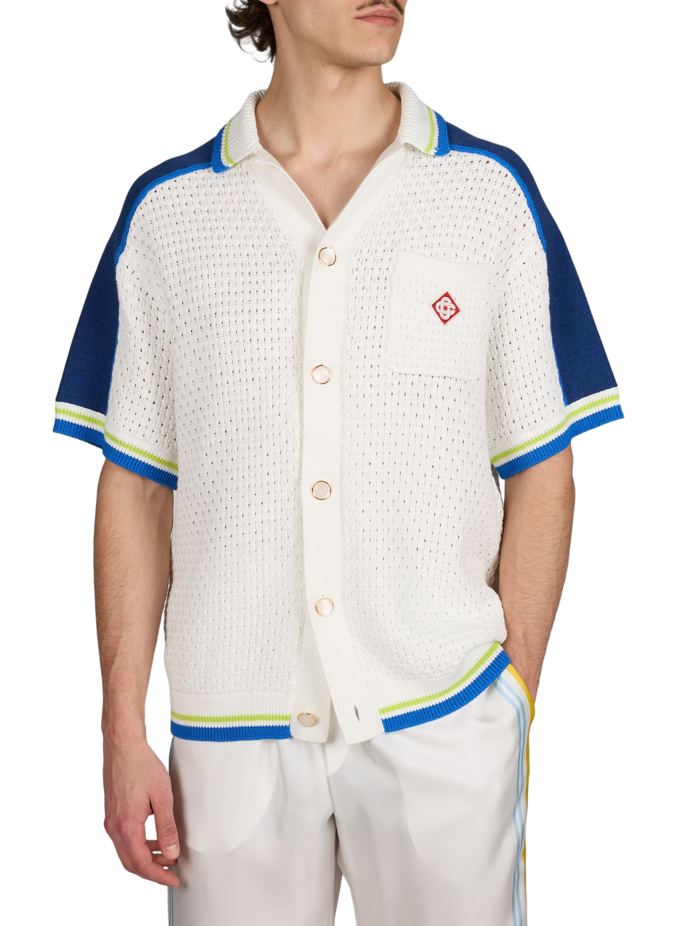 Short-sleeved knit shirt Multicolour