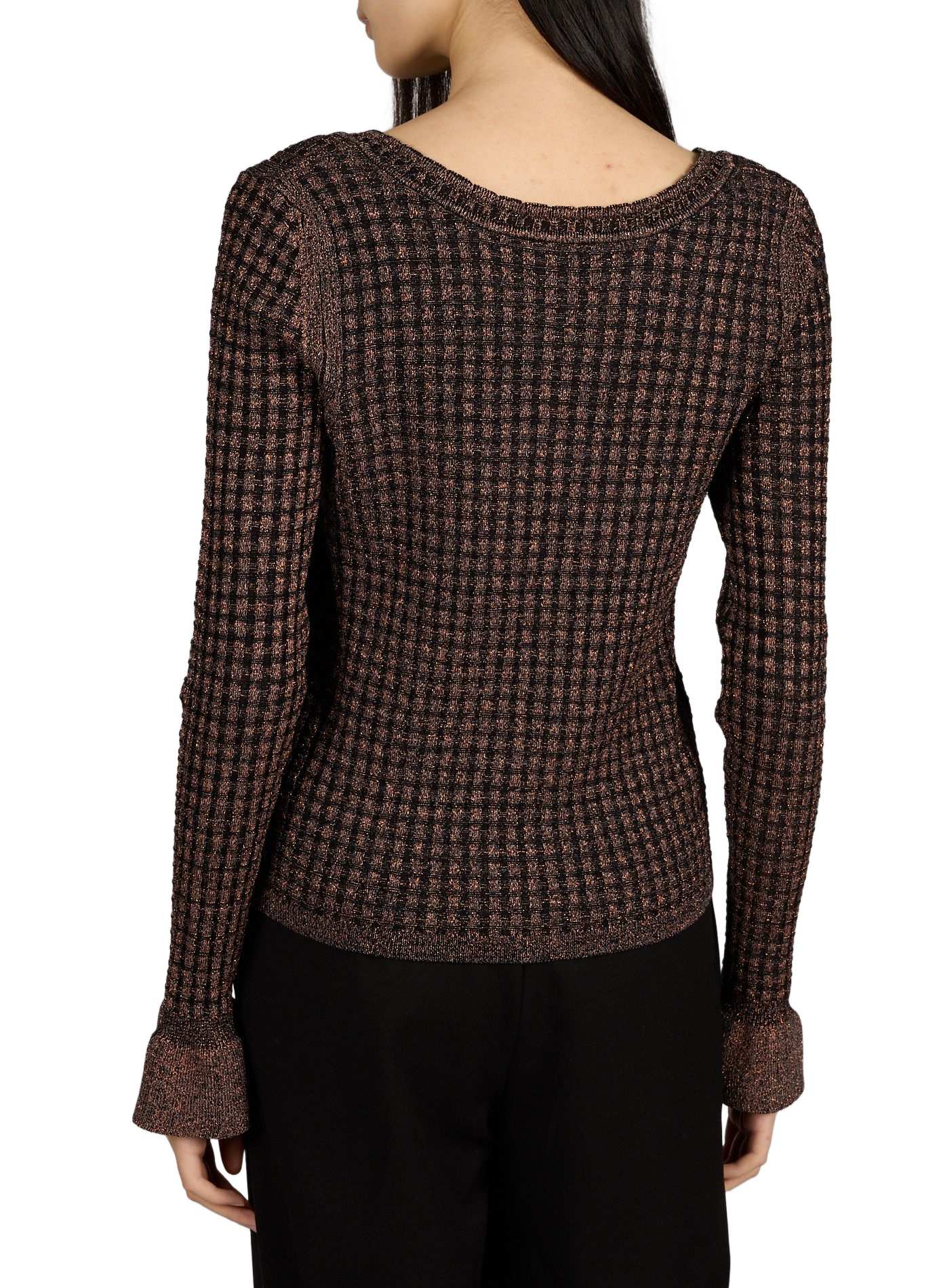 Checked knit sweater OBJECT Black