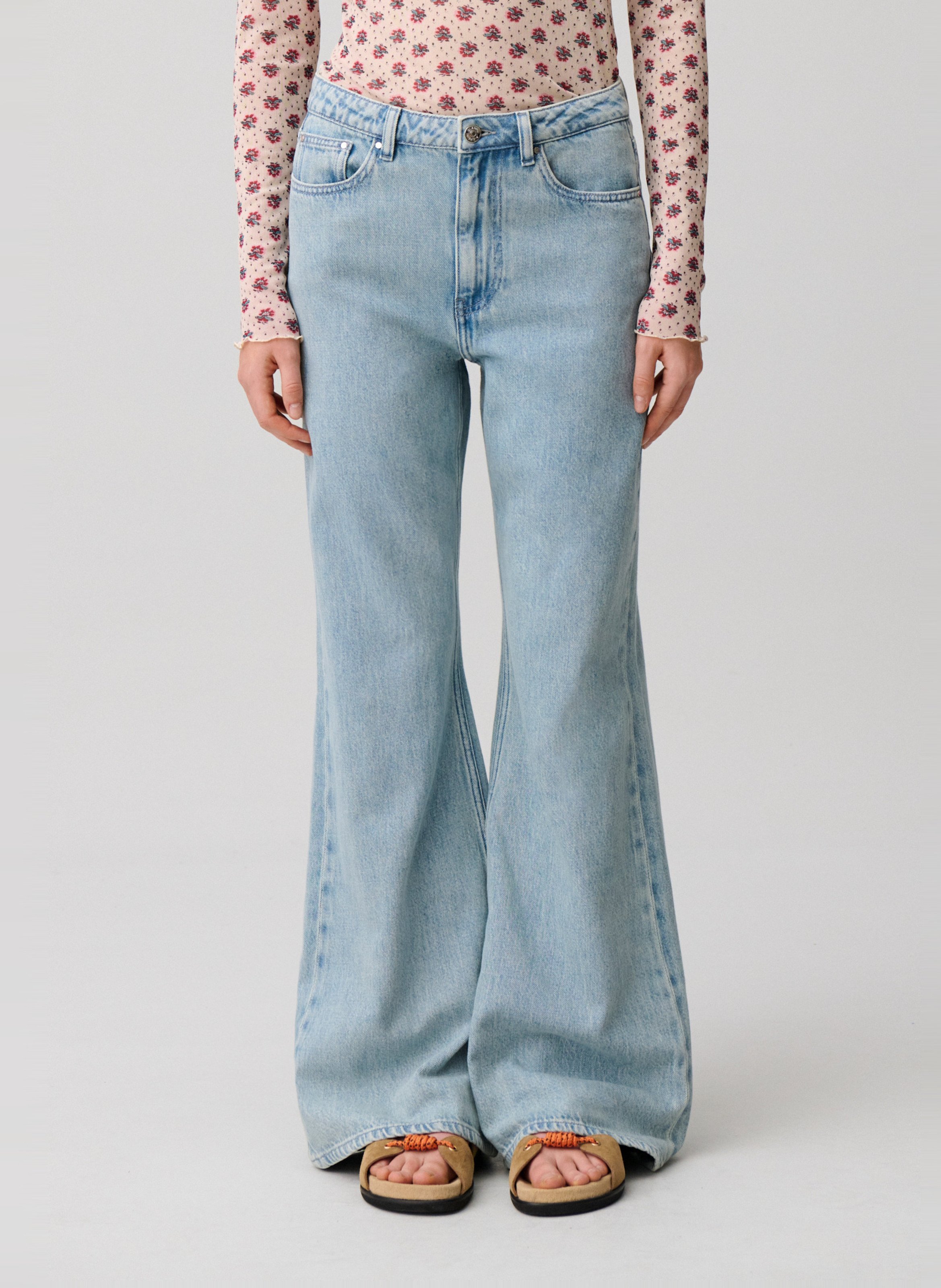Jean flare en coton CLAUDIE PIERLOT Bleu