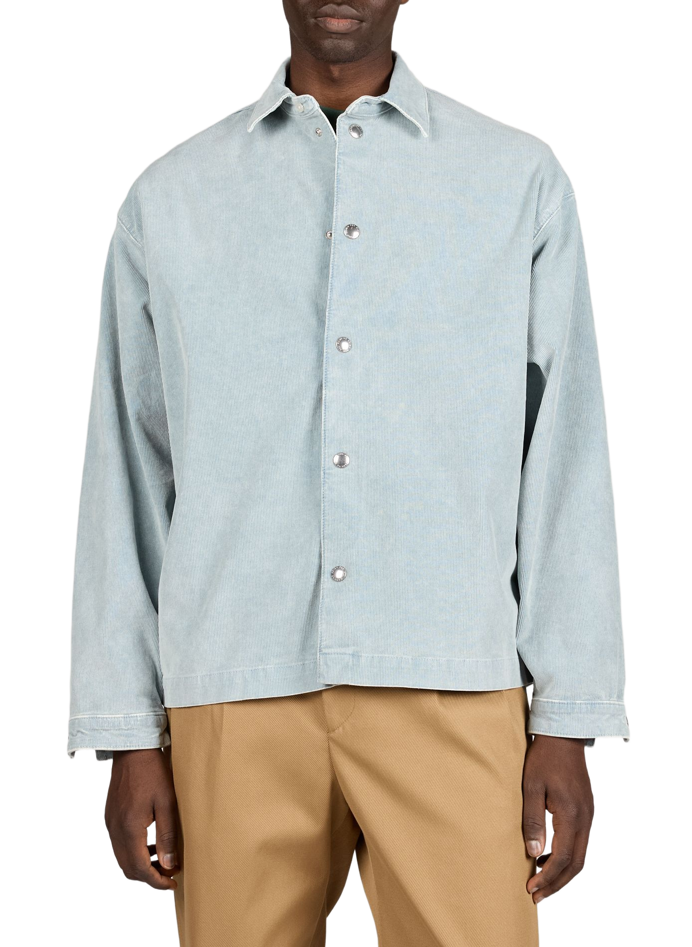 Chemise droite velours côtelé en coton mélangé 7 FOR ALL MANKIND Bleu