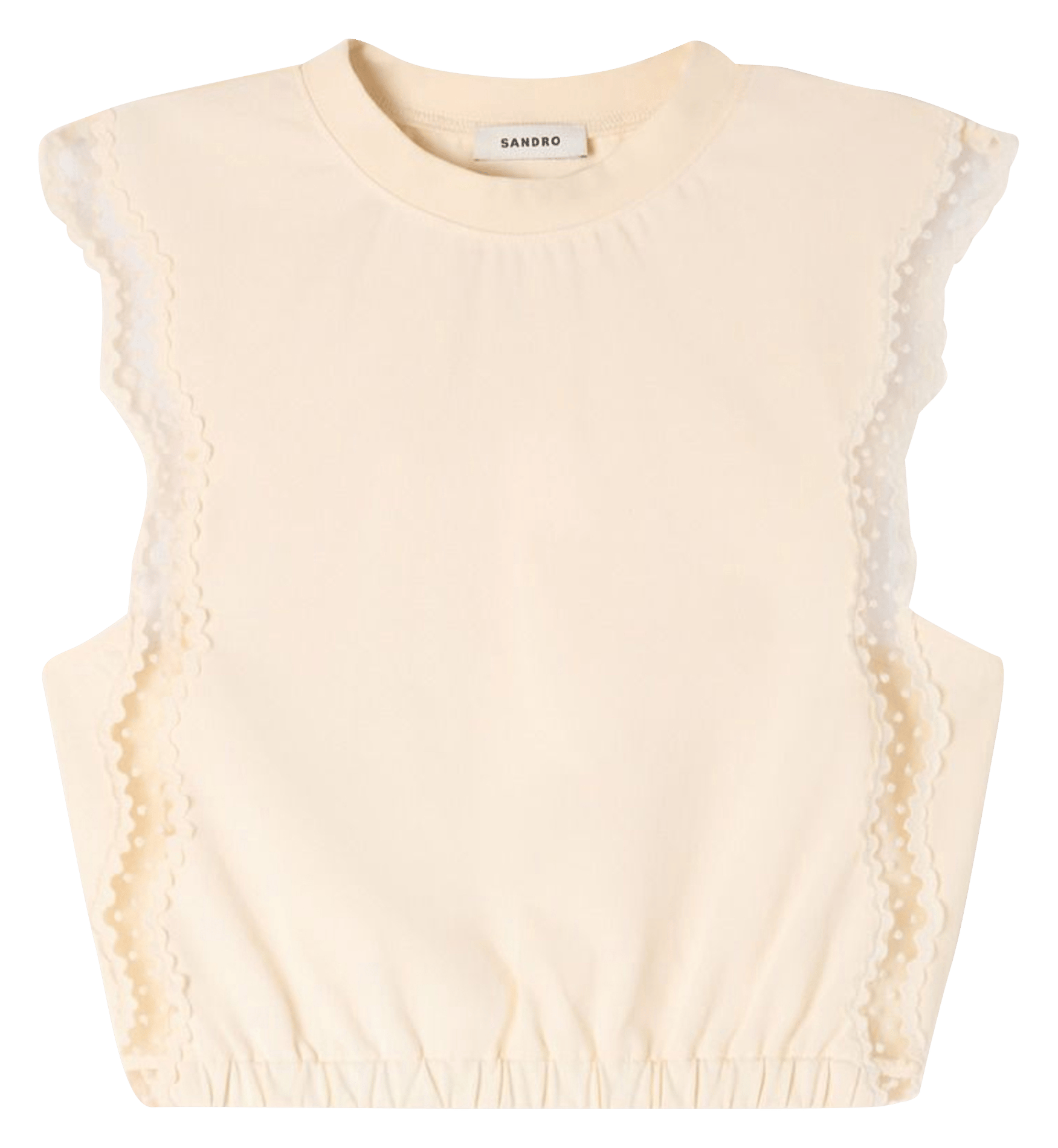 T-shirt court en coton SANDRO Beige