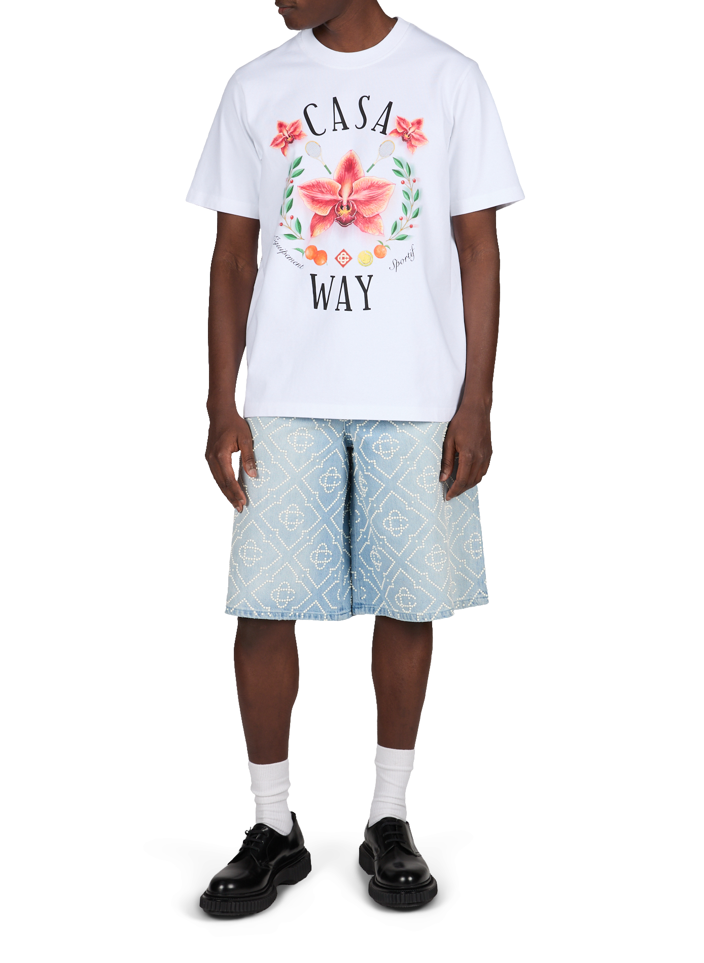 Bermuda orné de perles  CASABLANCA PARIS Bleu