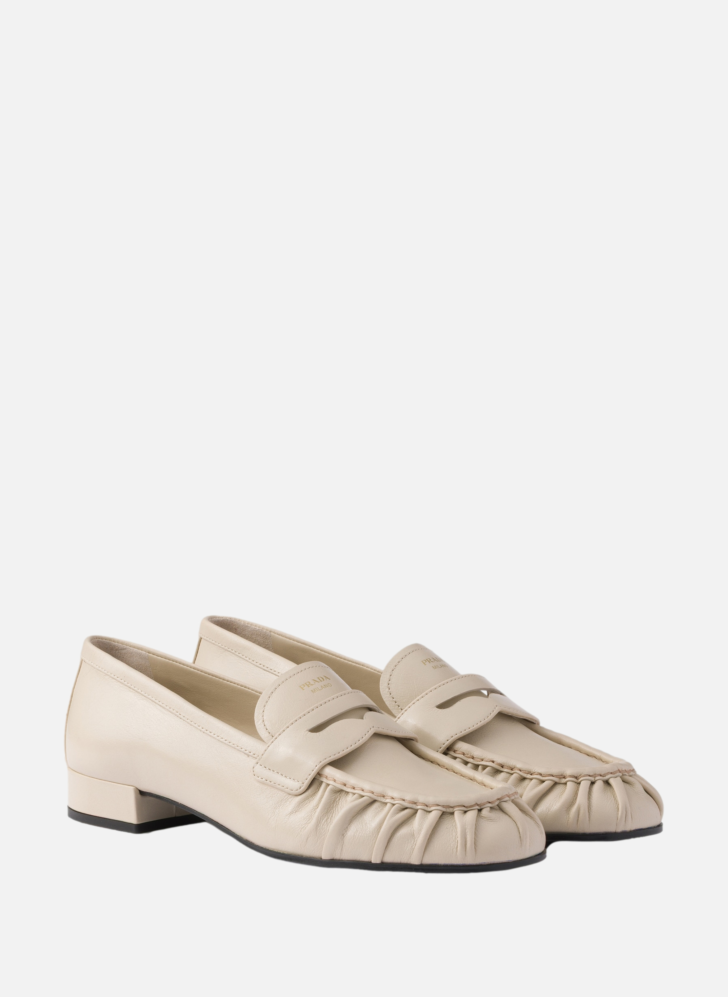 Mocassins en cuir PRADA Beige
