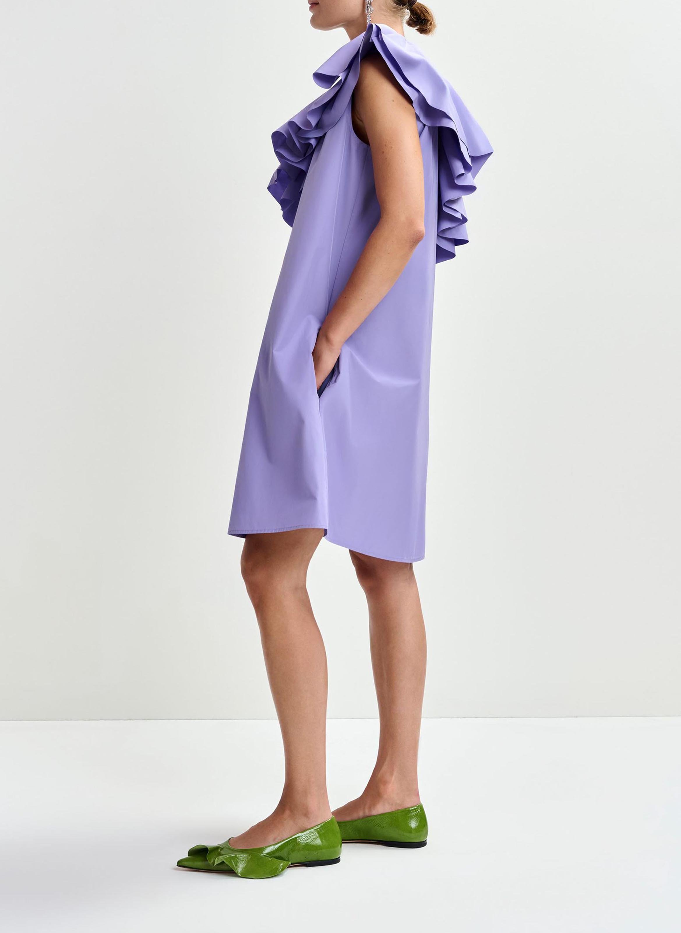 Robe courte col asymétrique juicer Violet