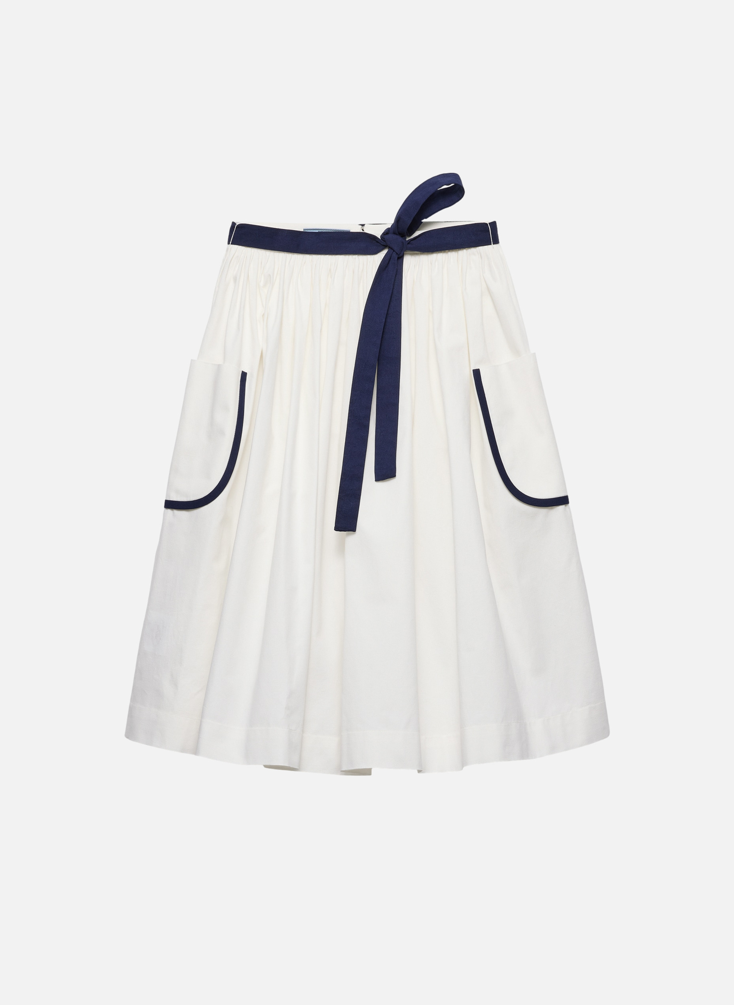 Jupe en toile flammée PRADA Blanc