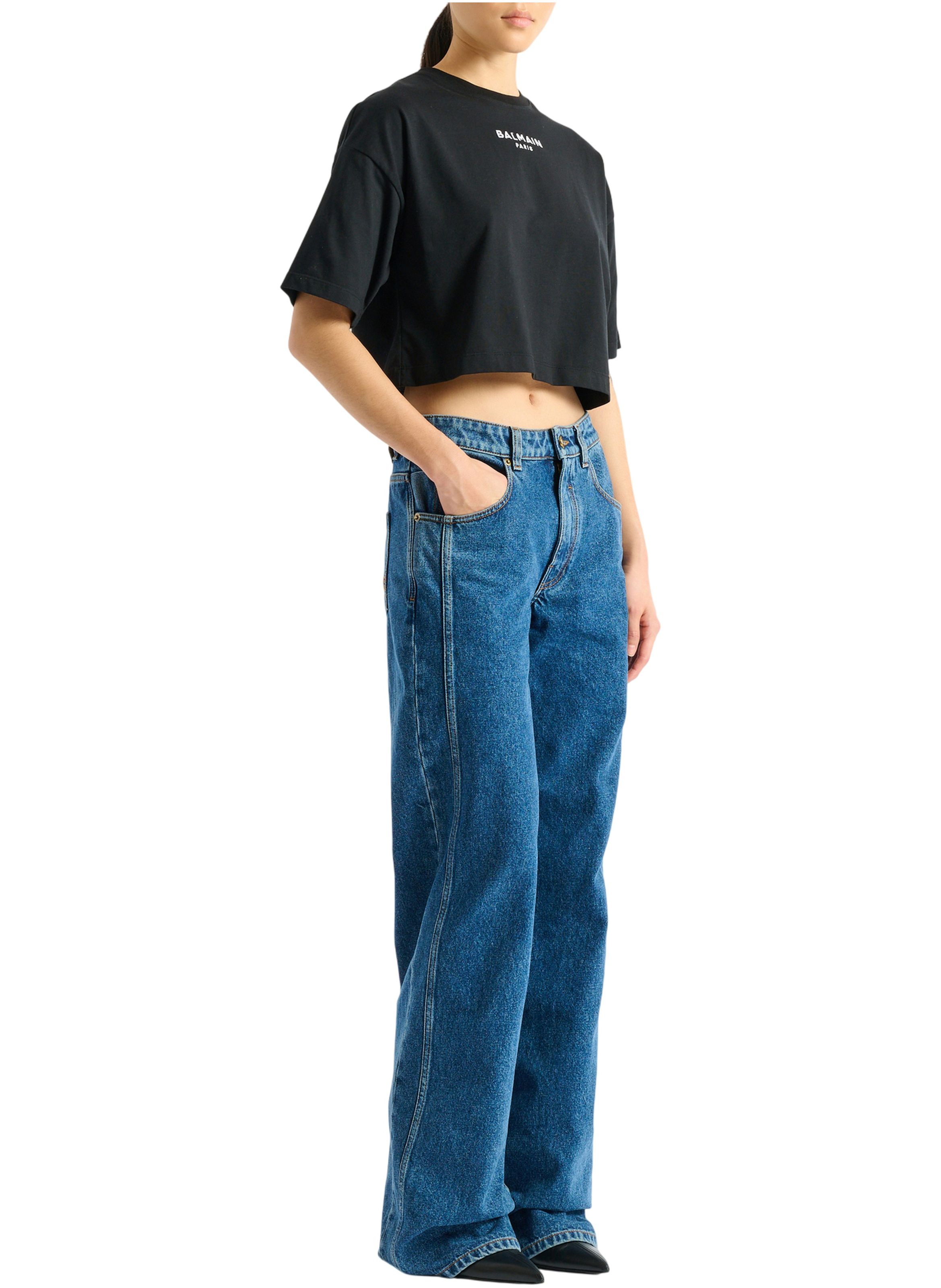 T-shirt balmain paris brodé BALMAIN Noir