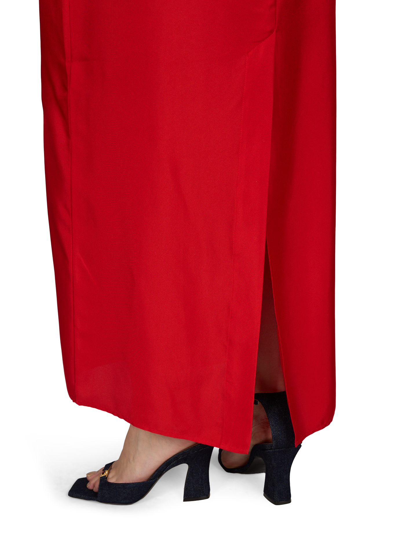 Sleeveless round neck silk dress ROHE FRAMES Red