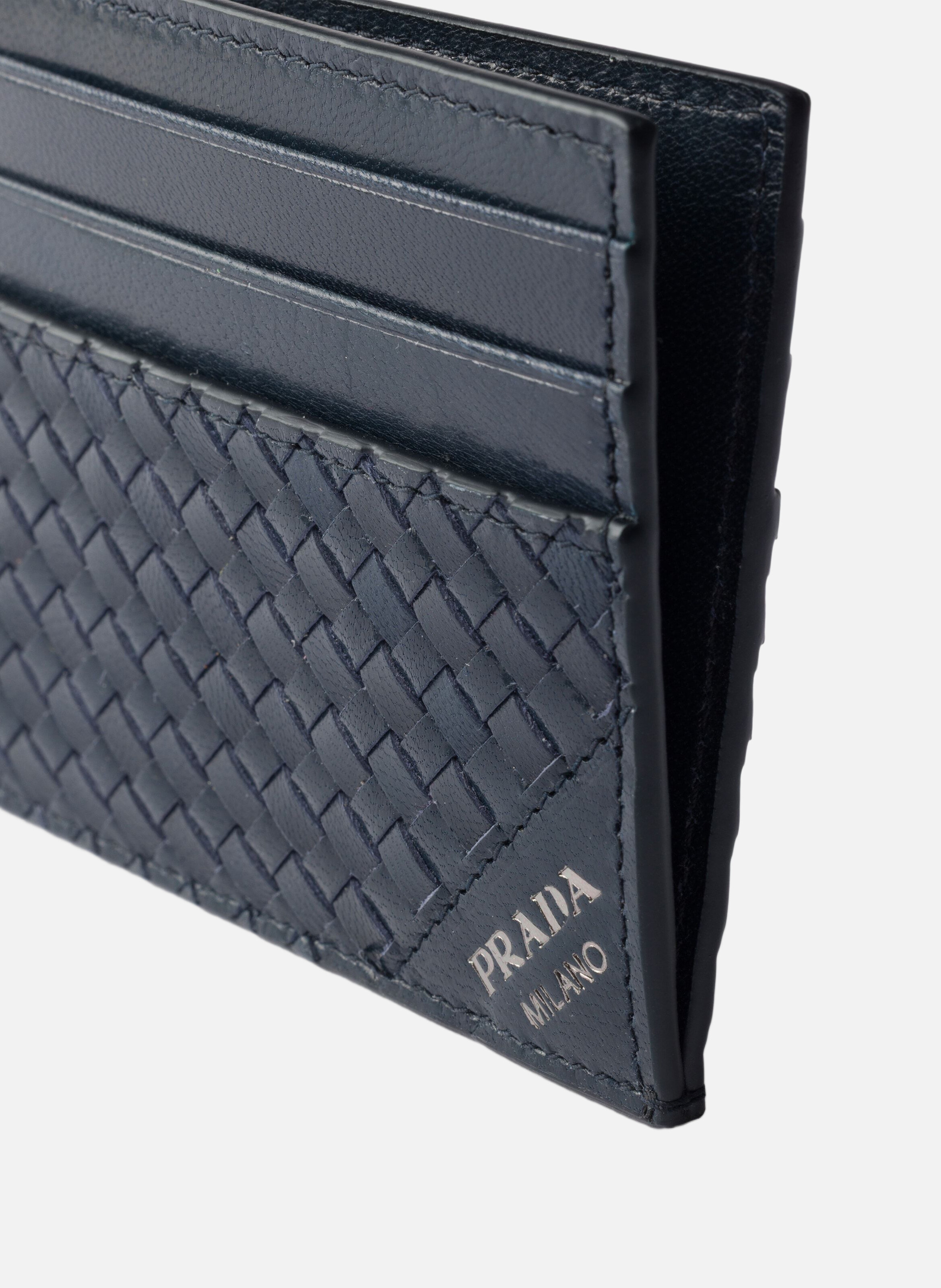 Porte-cartes en cuir PRADA Bleu